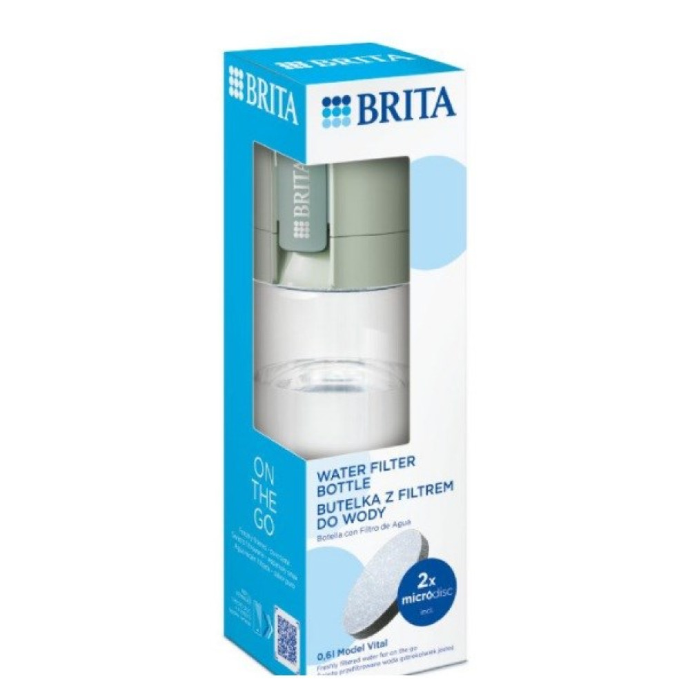 Butelka Brita z filtrem, 0,6l, Model Vital, z 2 filtrami MicroDisc.