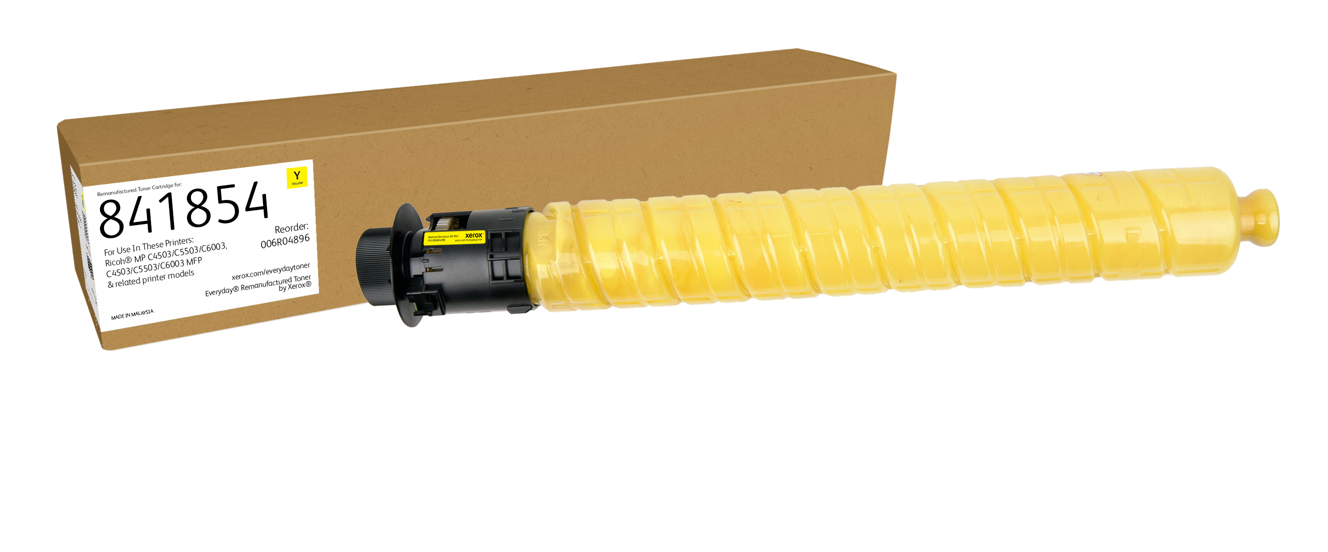 Gele toner cartridge model 841854 met doos.