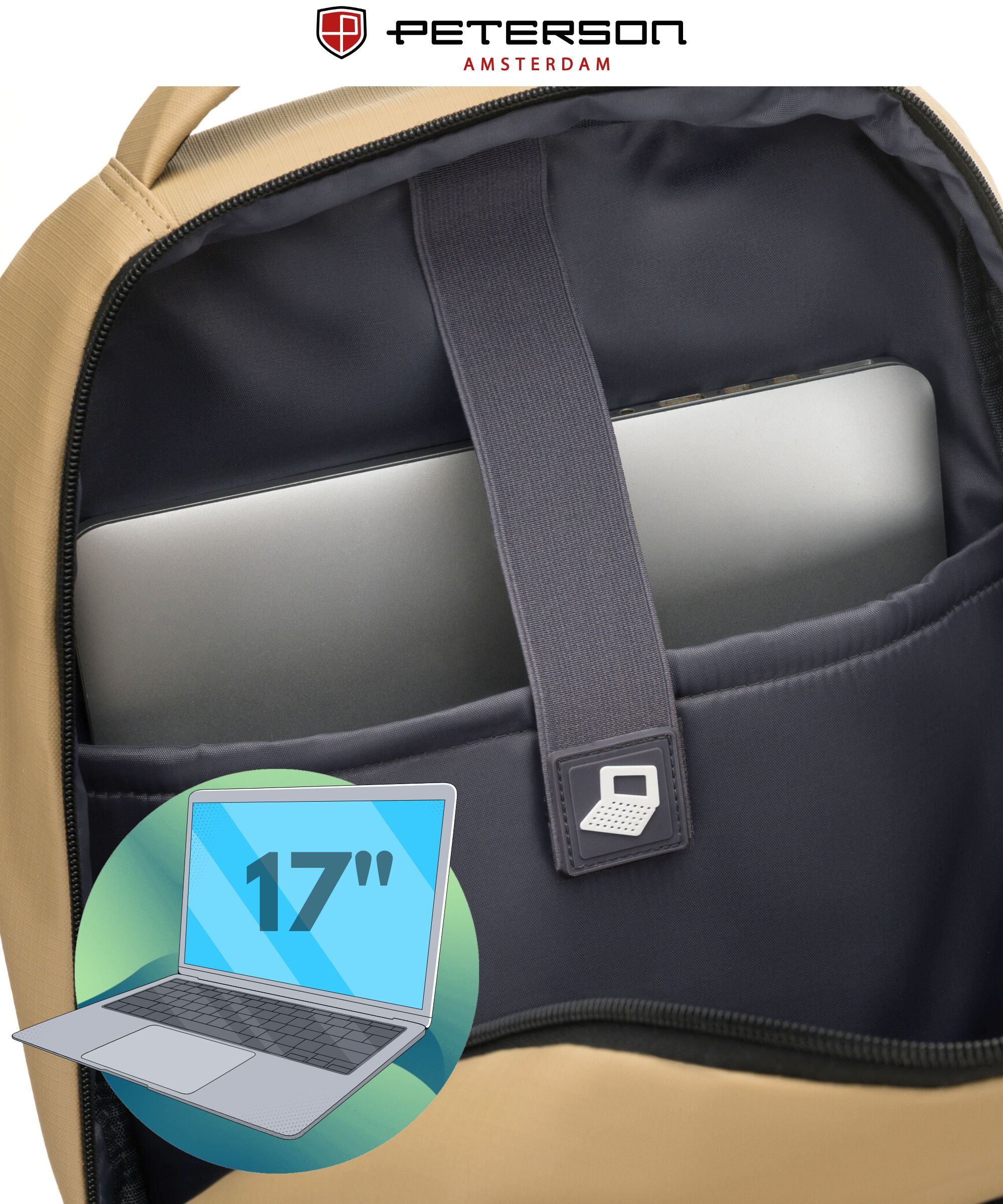 Przegroda na laptopa w plecaku z ilustracją 17 cali.