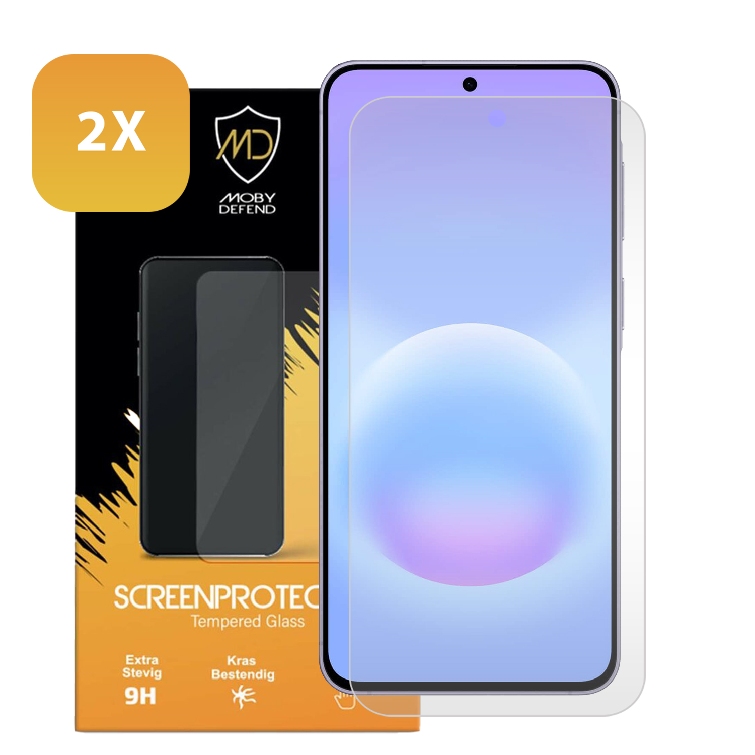 Deux protections d'écran en verre trempé pour smartphone, emballées
