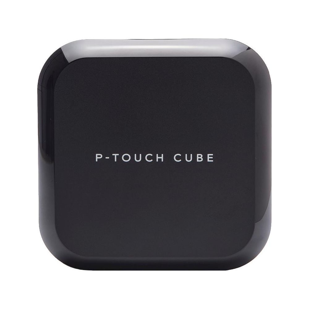 Cubo negro con la inscripción "P-TOUCH CUBE".