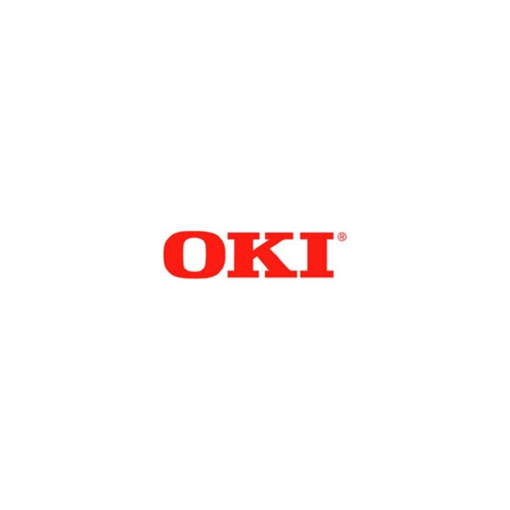 Le logo rouge OKI sur fond blanc.