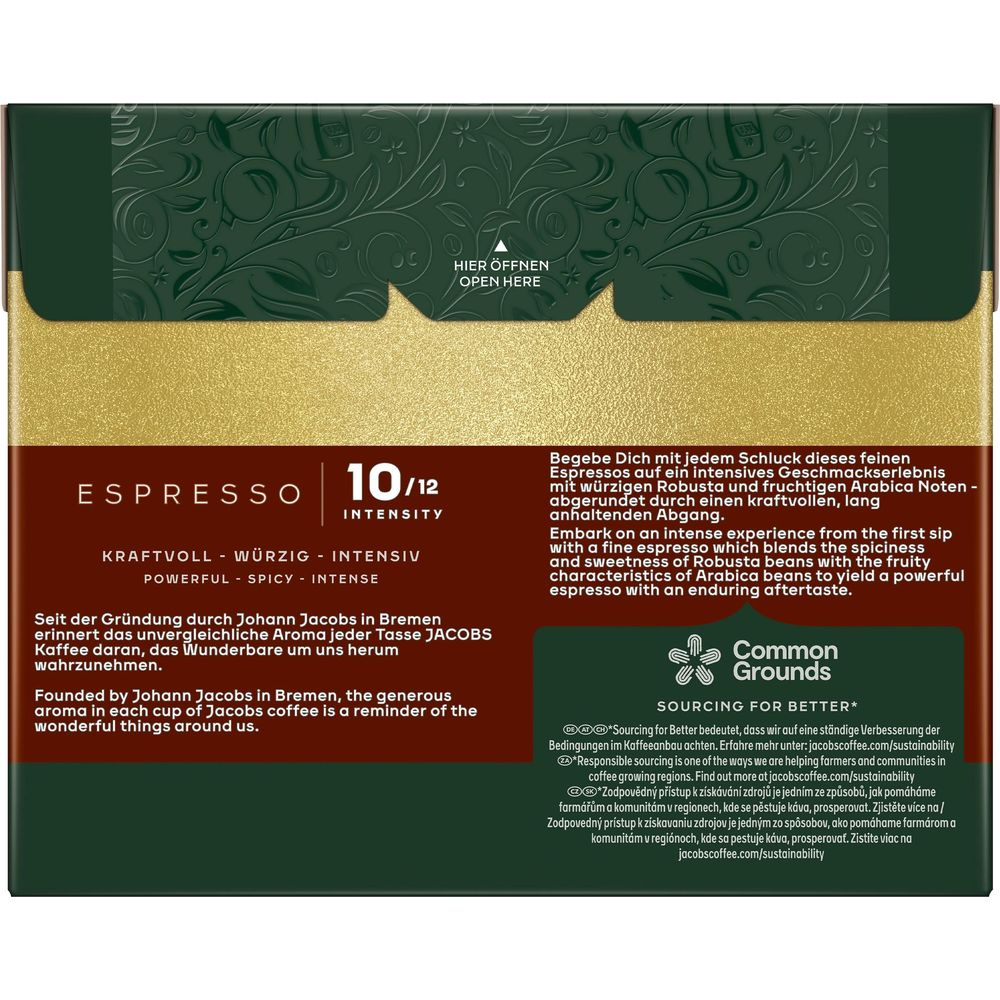 Confezione espresso con linguetta "APRI QUI", intensità 10/12.
