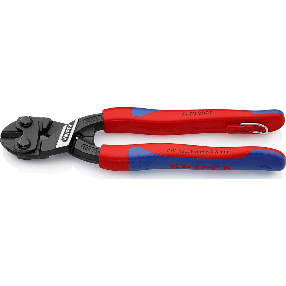 Alicates rojos y azules con cabeza de corte negra, Hecho en Alemania.