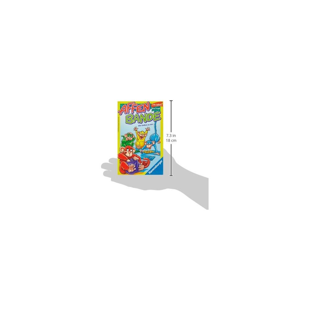 Ravensburger Affenbande Spielverpackung mit bunten Affenillustrationen.
