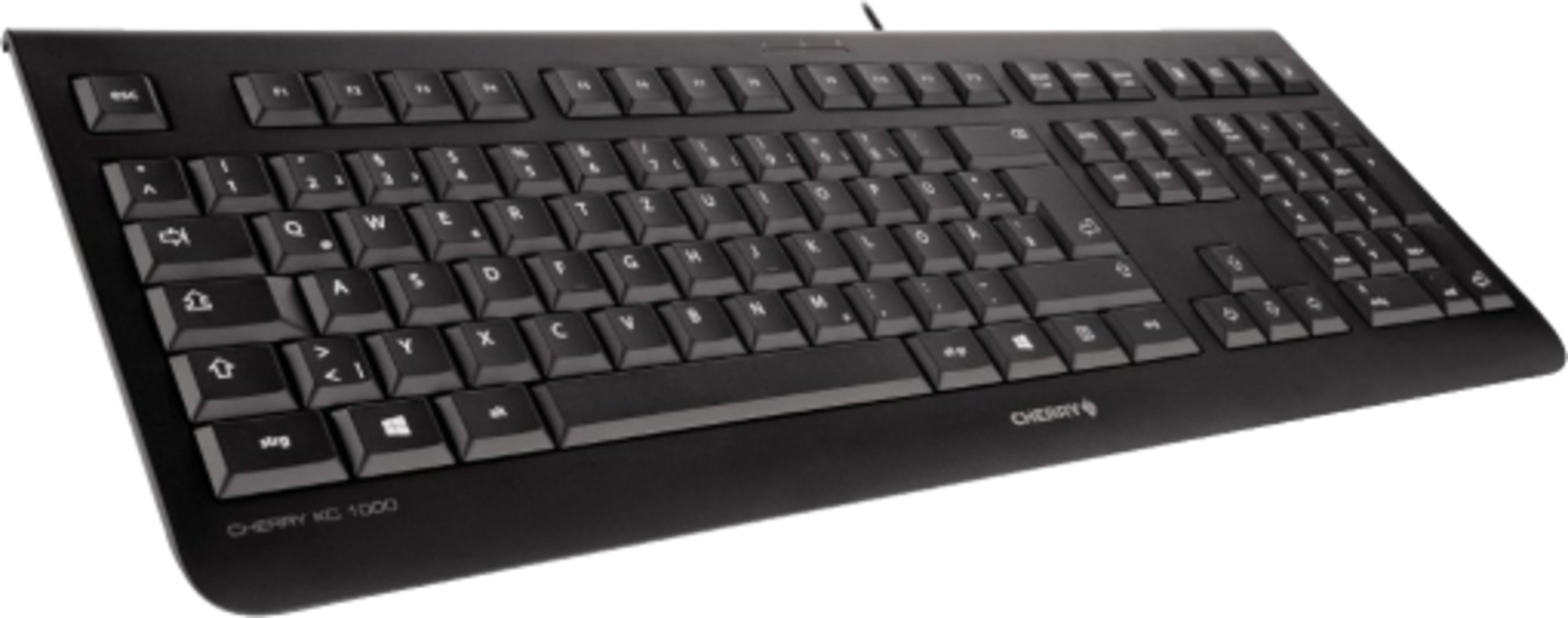 Czarna klawiatura QWERTZ, model CHERRY KC 1000.