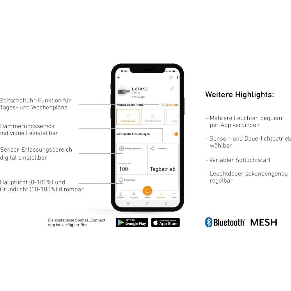 App-Ansicht zeigt L 810 SC mit Zeitplänen, Vollautomatik, Tagbetrieb und Einstellungen.