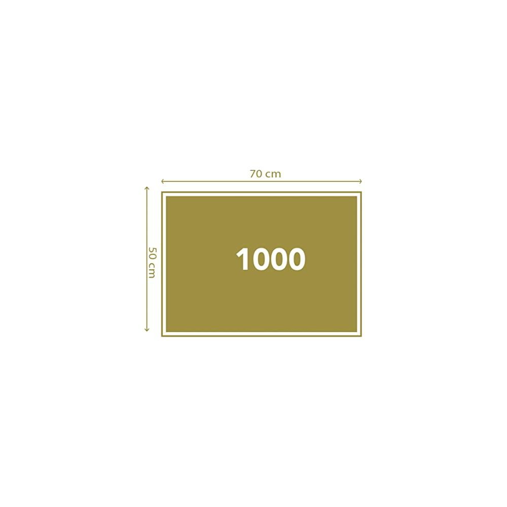 A gold-brown rectangle with the number 1000, dimensions 70x50 cm.