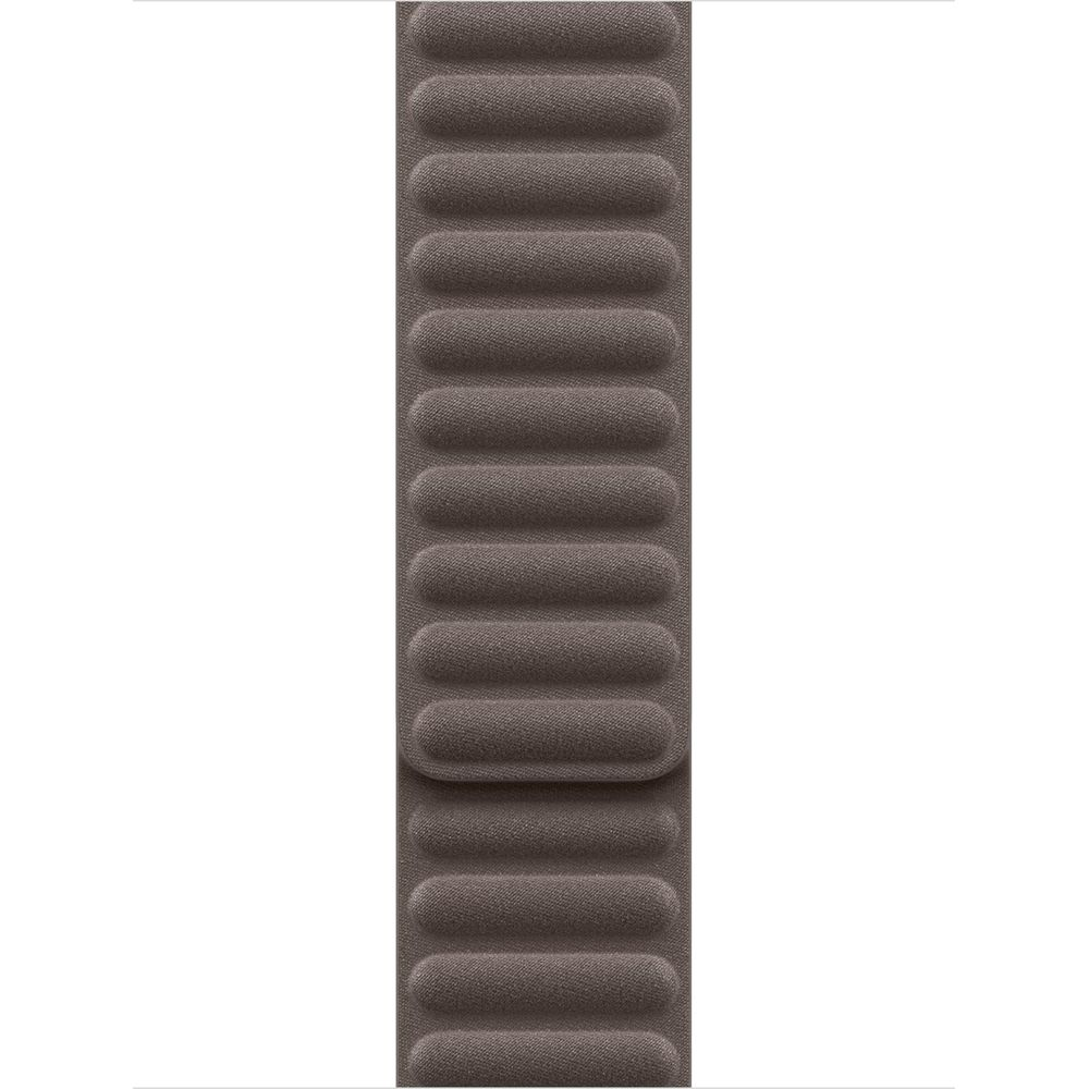 Cinturino in tessuto marrone con segmenti magnetici, su sfondo bianco.