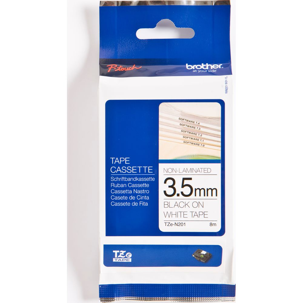 Verpackung für ein 3,5-mm-Band: Schwarz auf Weiß, TZe-N201.