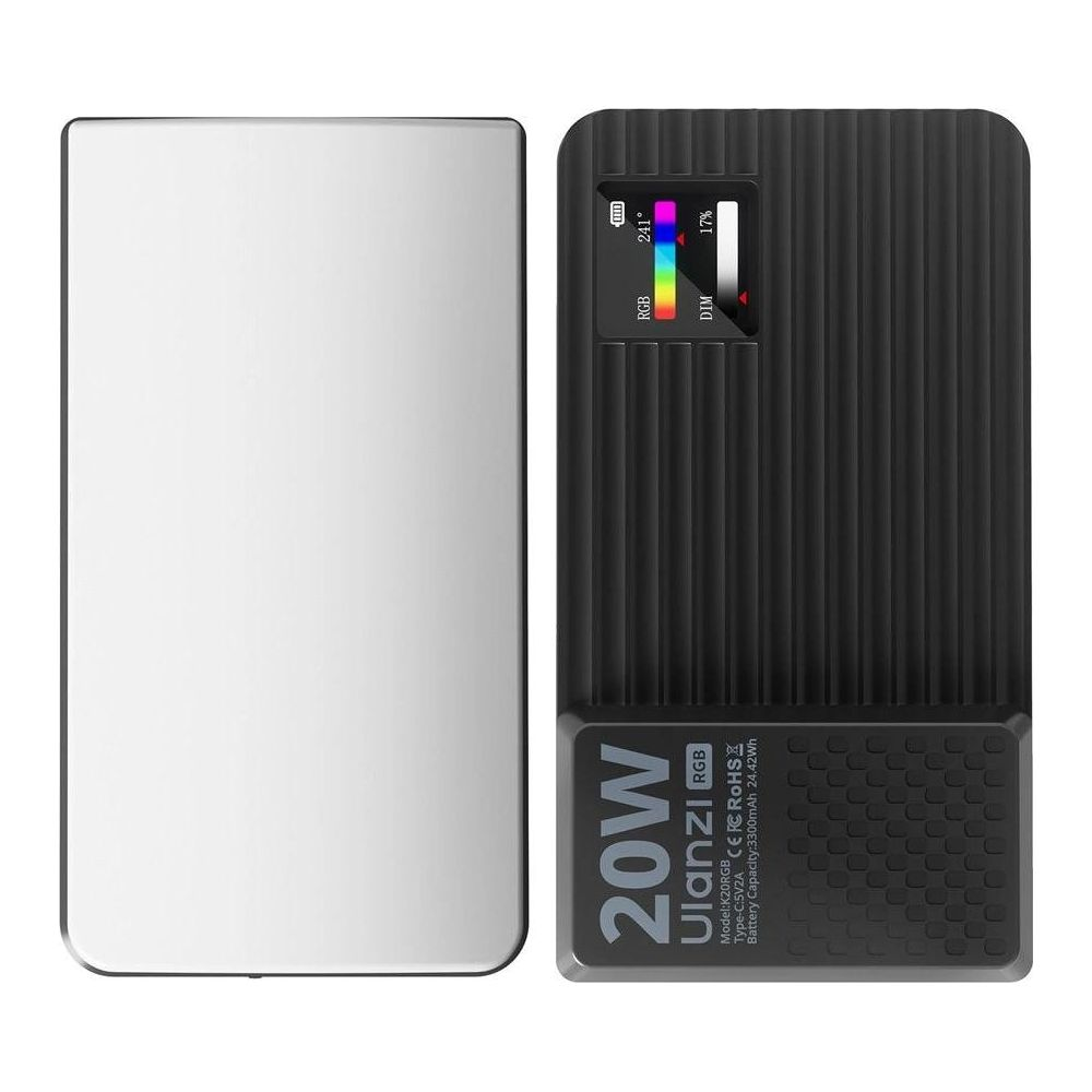 Czarne światło LED Ulanzi z ekranem, 20W, tryb RGB.