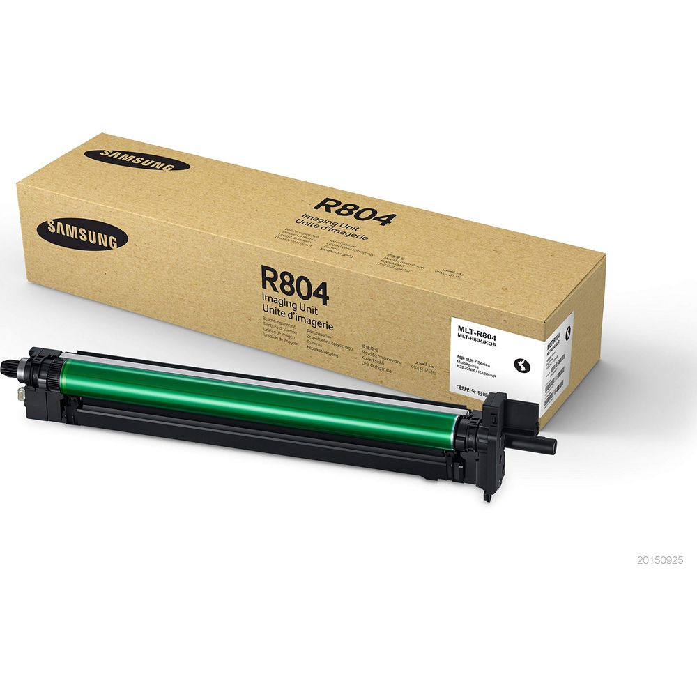 Unità di immagine Samsung R804 in scatola. Tamburo verde con tappi neri.