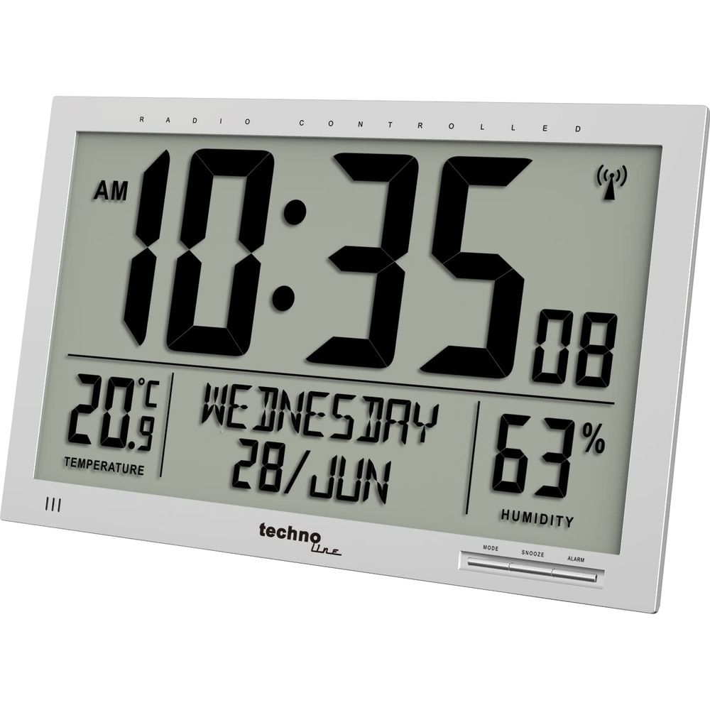 Digitaluhr zeigt 10:35 Uhr, 20.9°C, Mittwoch, 28. Juni, 63% Luftfeuchtigkeit.