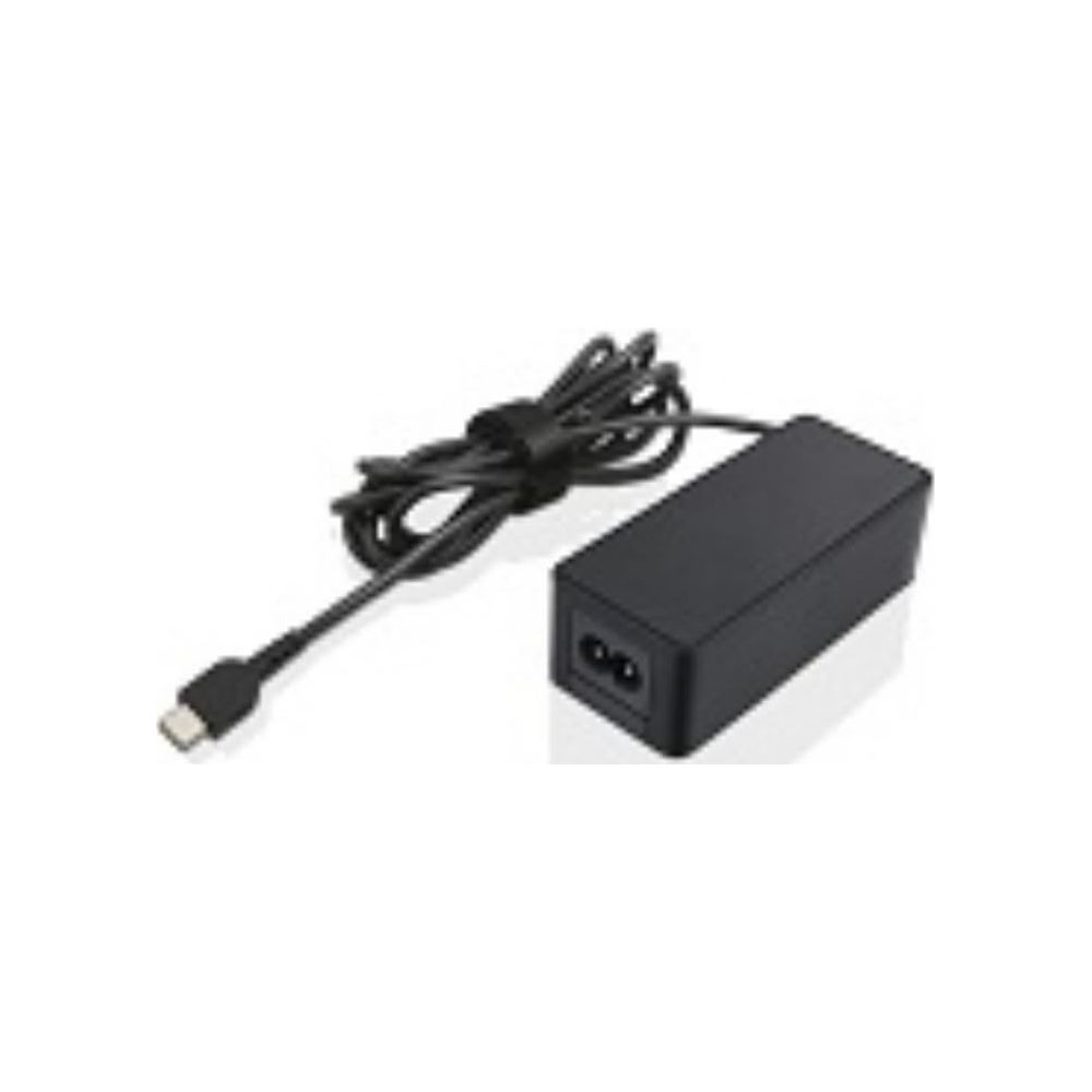 Czarny zasilacz z kablem USB-C i paskiem na rzep.
