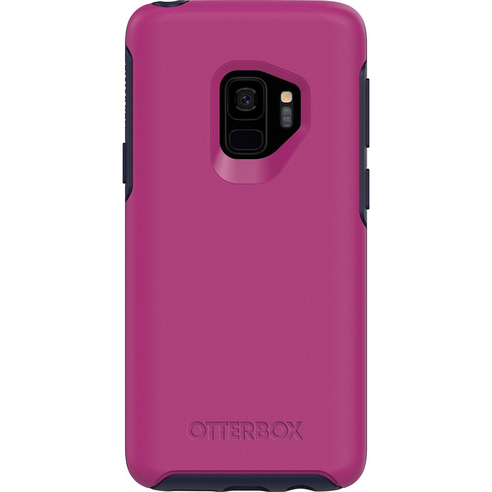 Une étui OtterBox rose pour téléphone avec découpe double caméra.