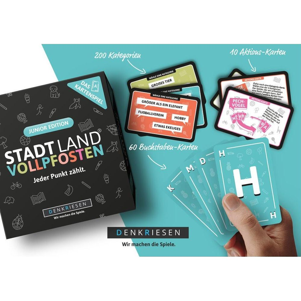 Un paquet de jeu avec cartes et instructions. Ville Pays Plein-Poste Édition Junior.