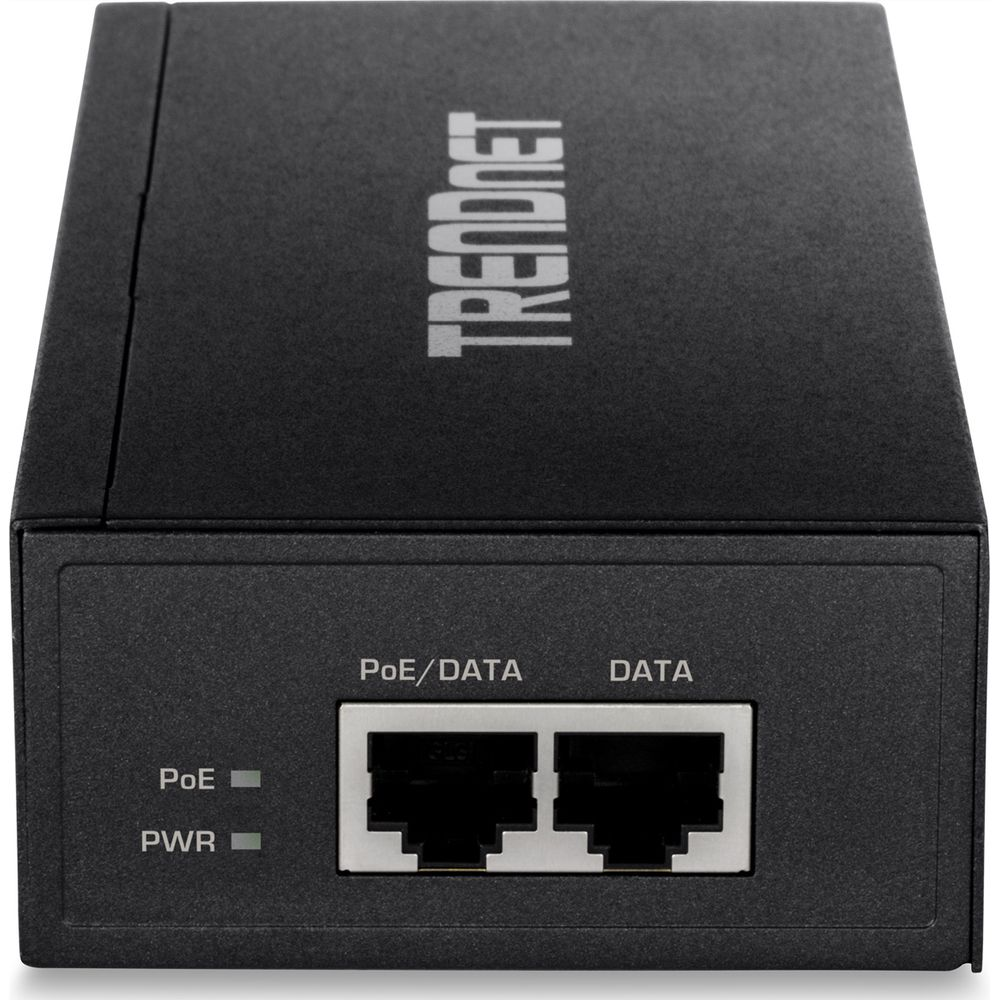 Appareil Trendnet noir avec deux ports Ethernet et deux voyants d'état.