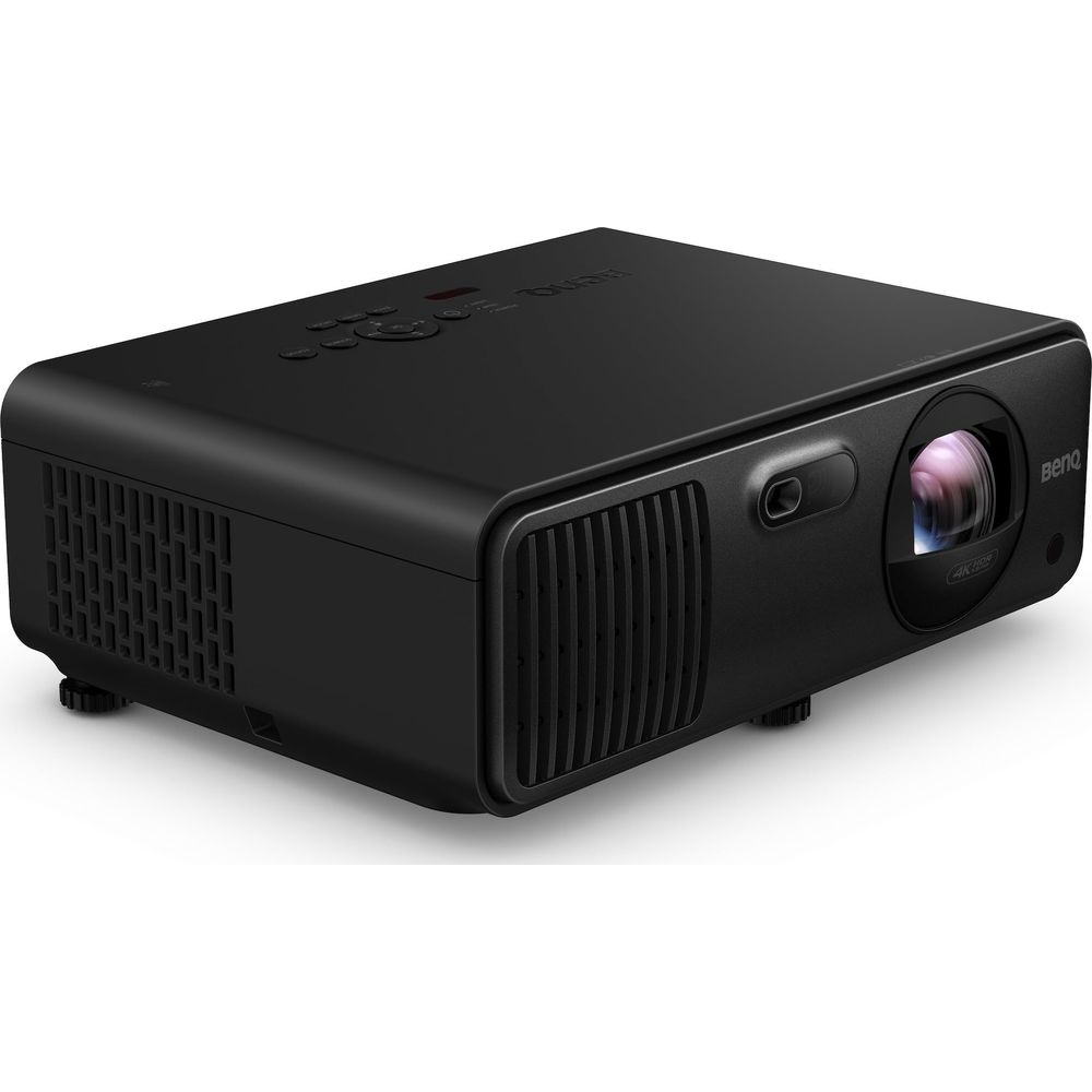 Schwarzer Benq Projektor mit Lüftungsschlitzen und Linse.