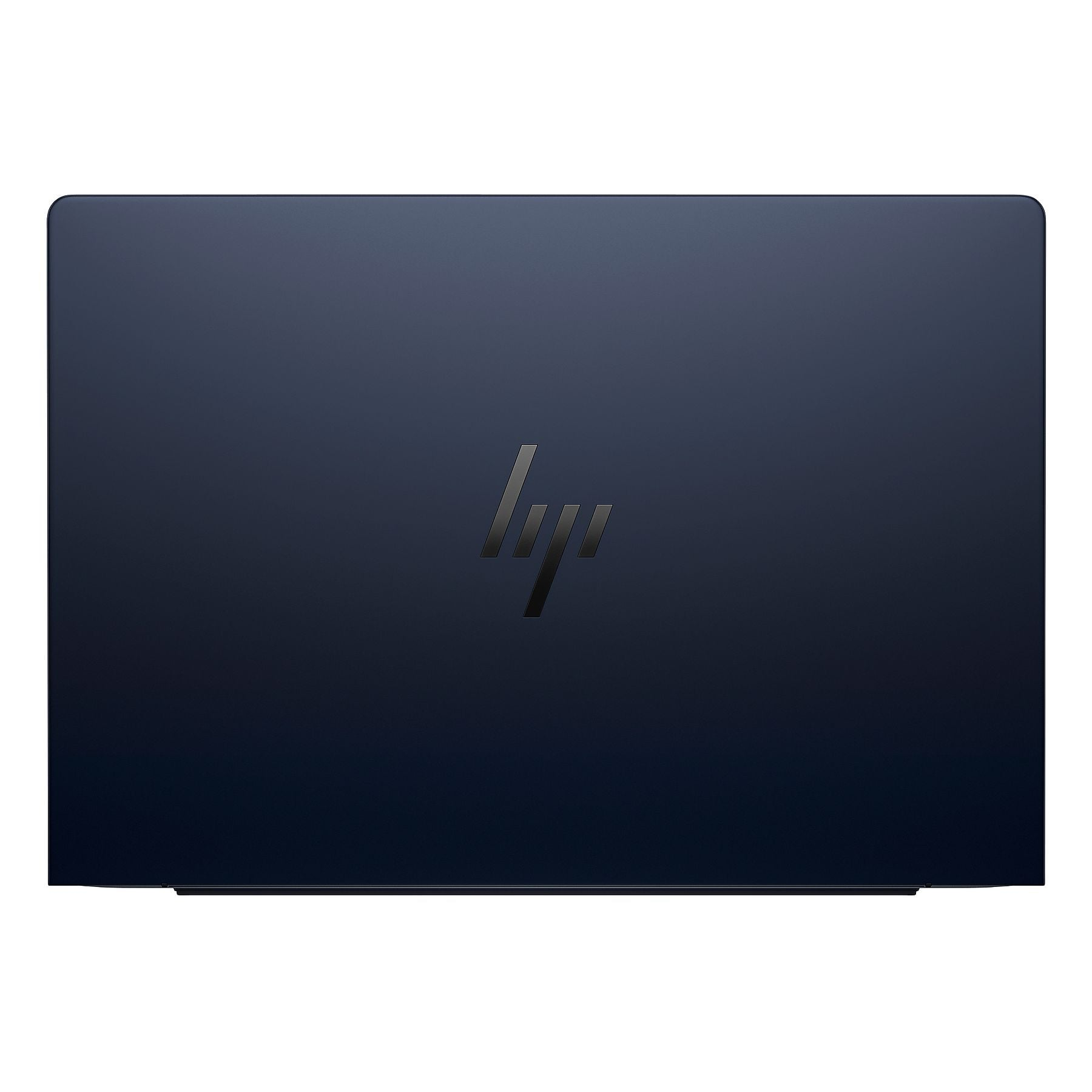 Un laptop blu scuro con il logo HP al centro.