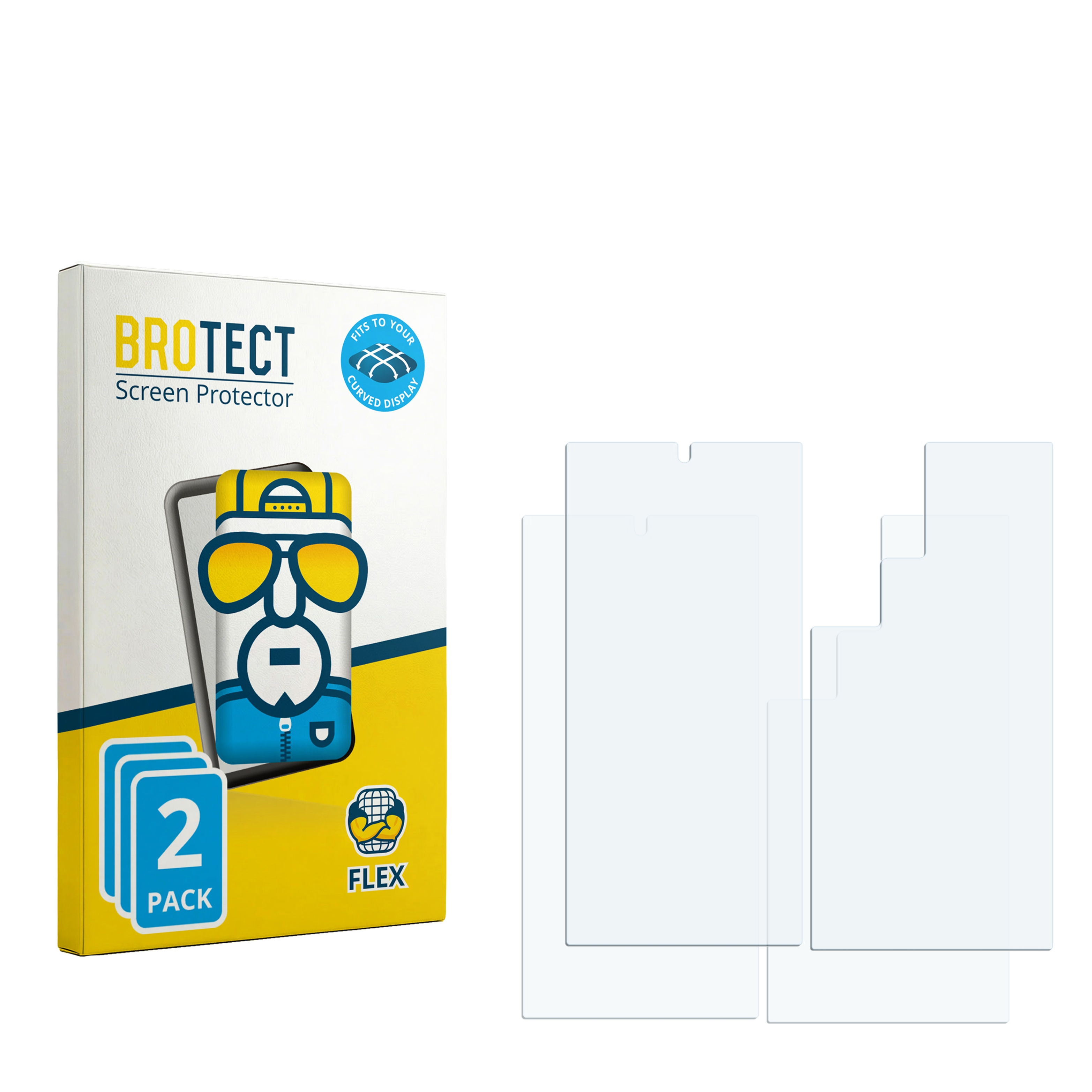 Verpackung für Displayschutzfolien mit zwei Folien daneben.