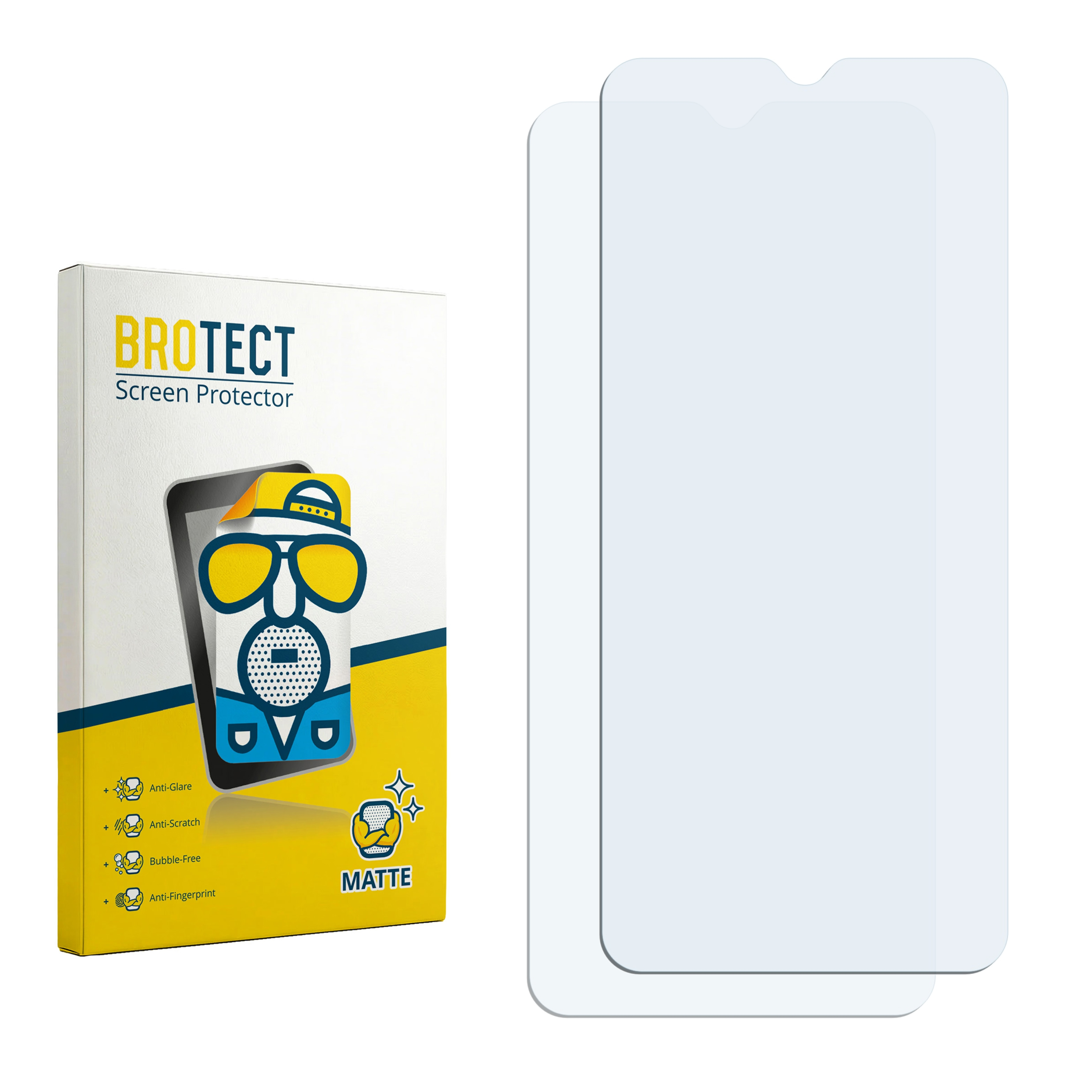 Eine Packung BROTECT Displayschutzfolien mit Matt-Finish und zwei Folien.
