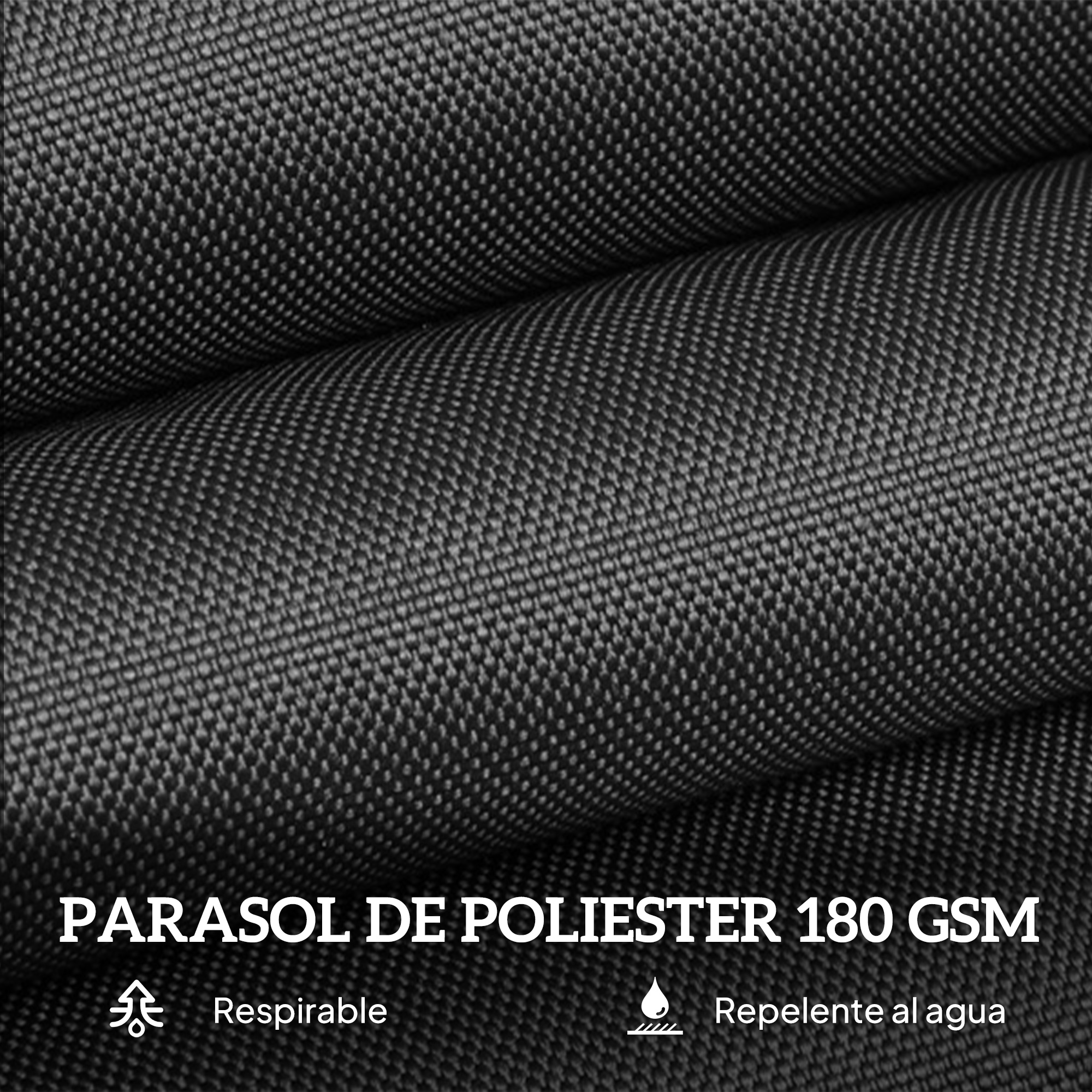 Tejido de poliéster gris oscuro con superficie texturizada, 180 GSM.