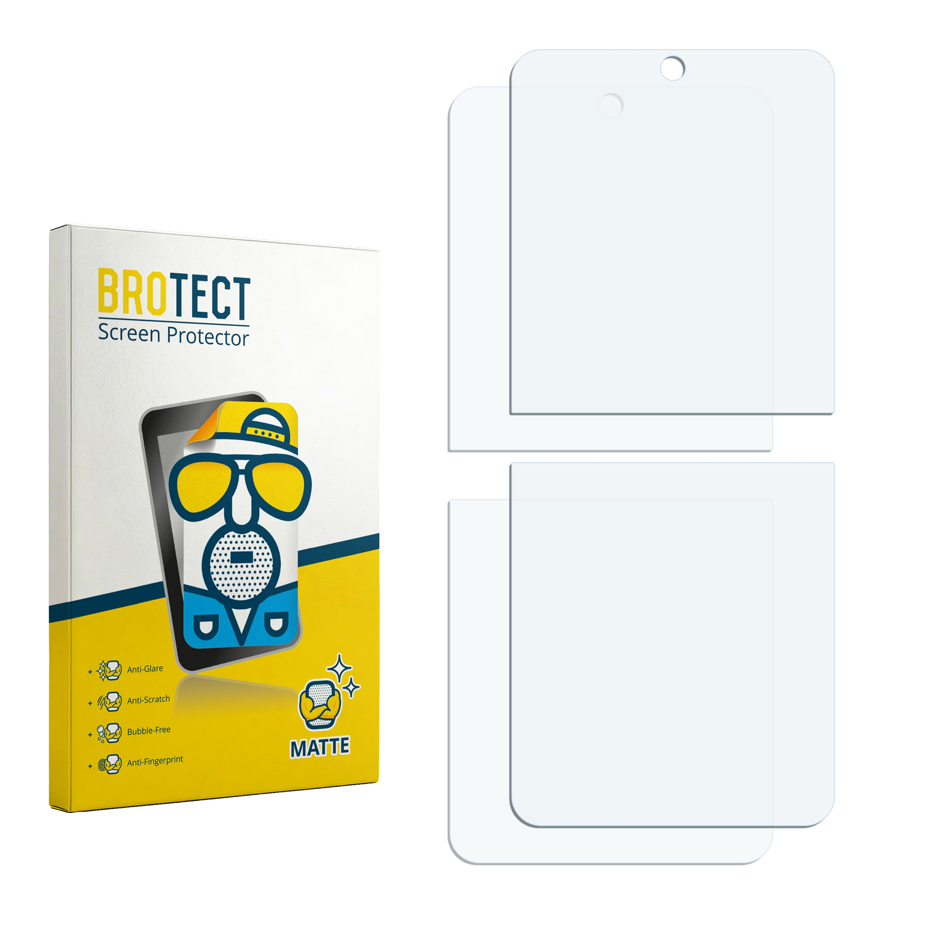 Verpackung für Displayschutzfolien mit vier Folien.
