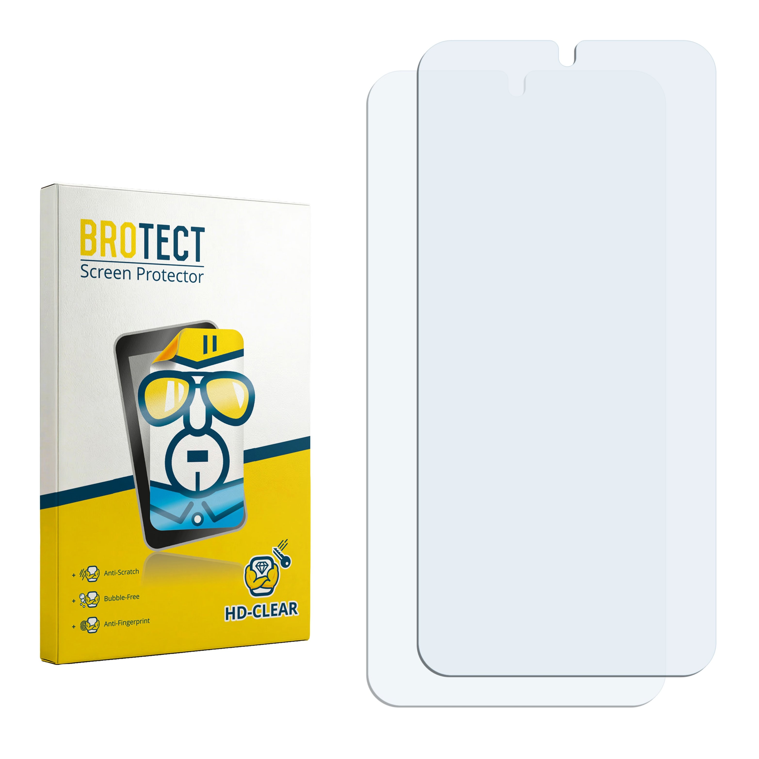 Verpackung und zwei Displayschutzfolien
