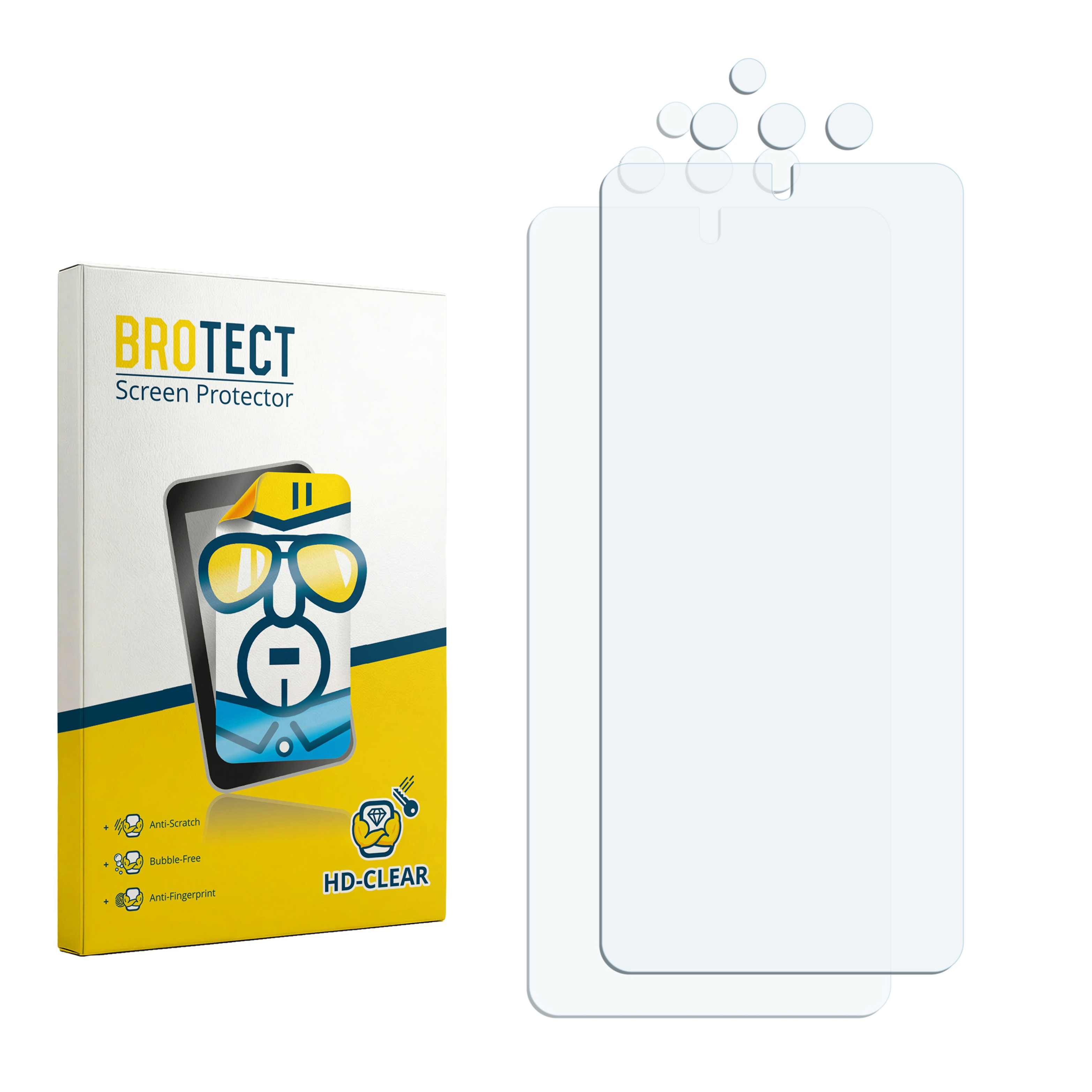 BROTECT Displayschutzfolie mit Kartonverpackung und zwei Schutzfolien.