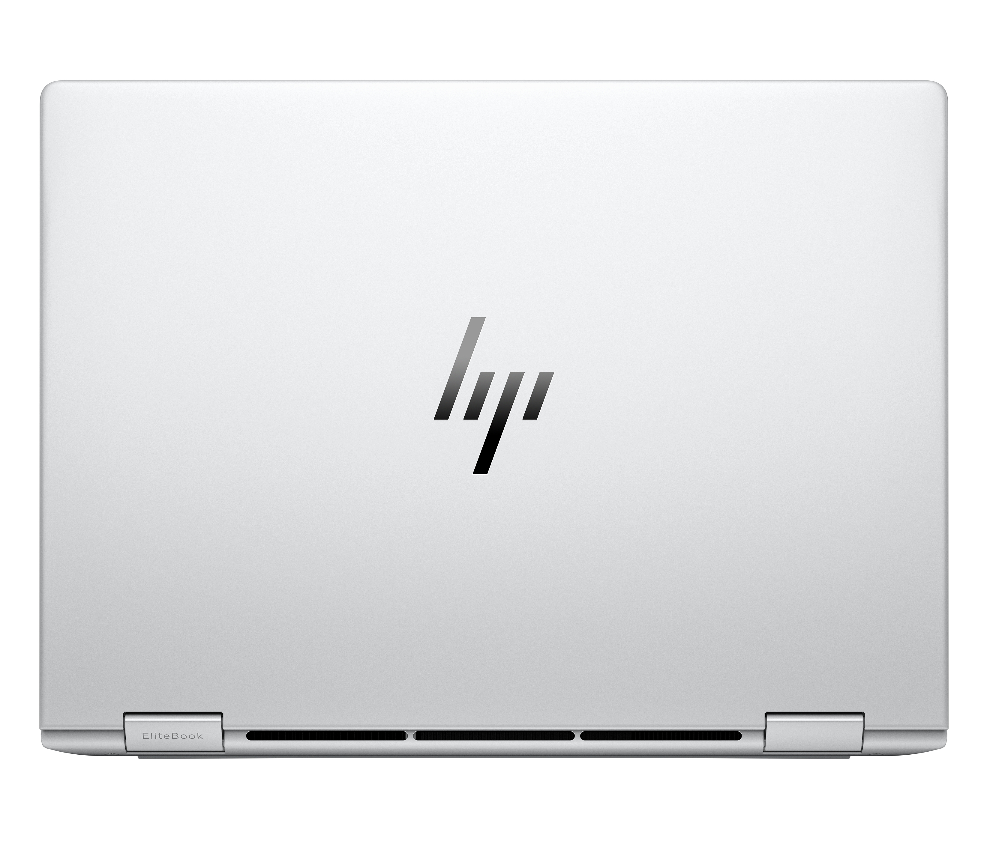 HP EliteBook argentato chiuso con logo sul coperchio e prese d'aria in basso.