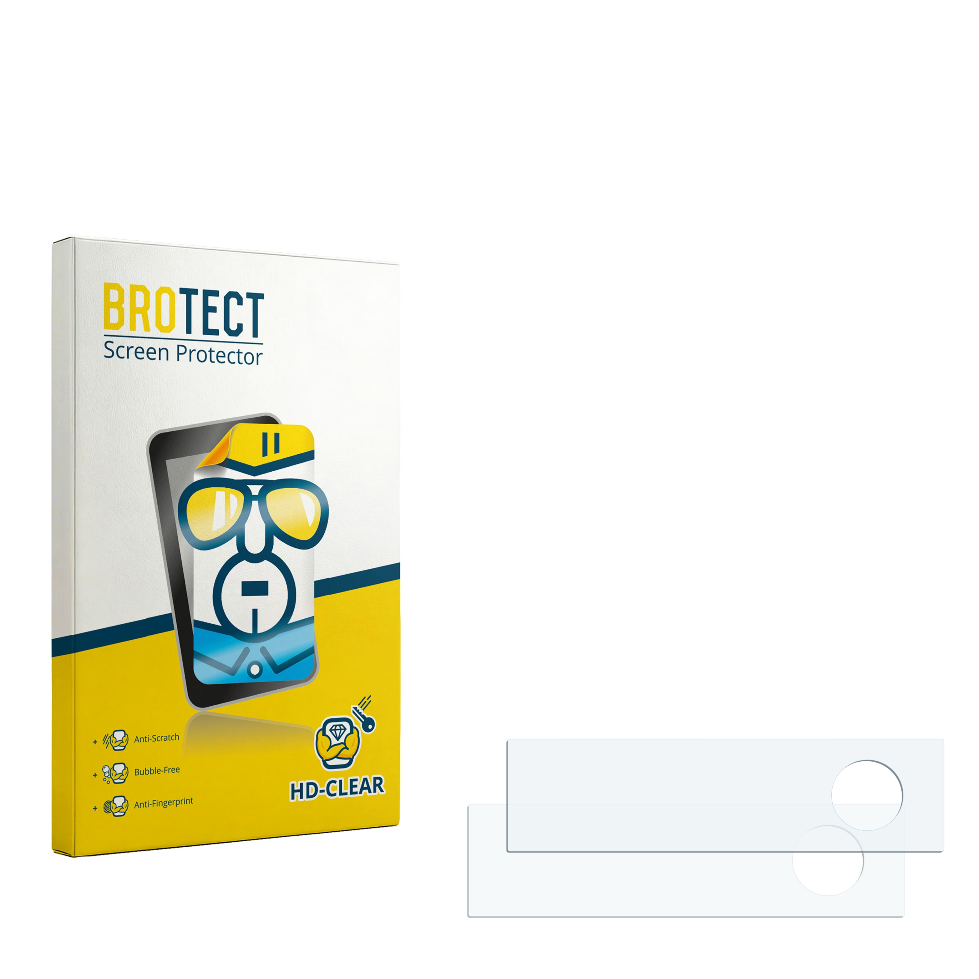 BROTECT Displayschutzfolien-Verpackung mit zwei klaren Displayschutzfolien.