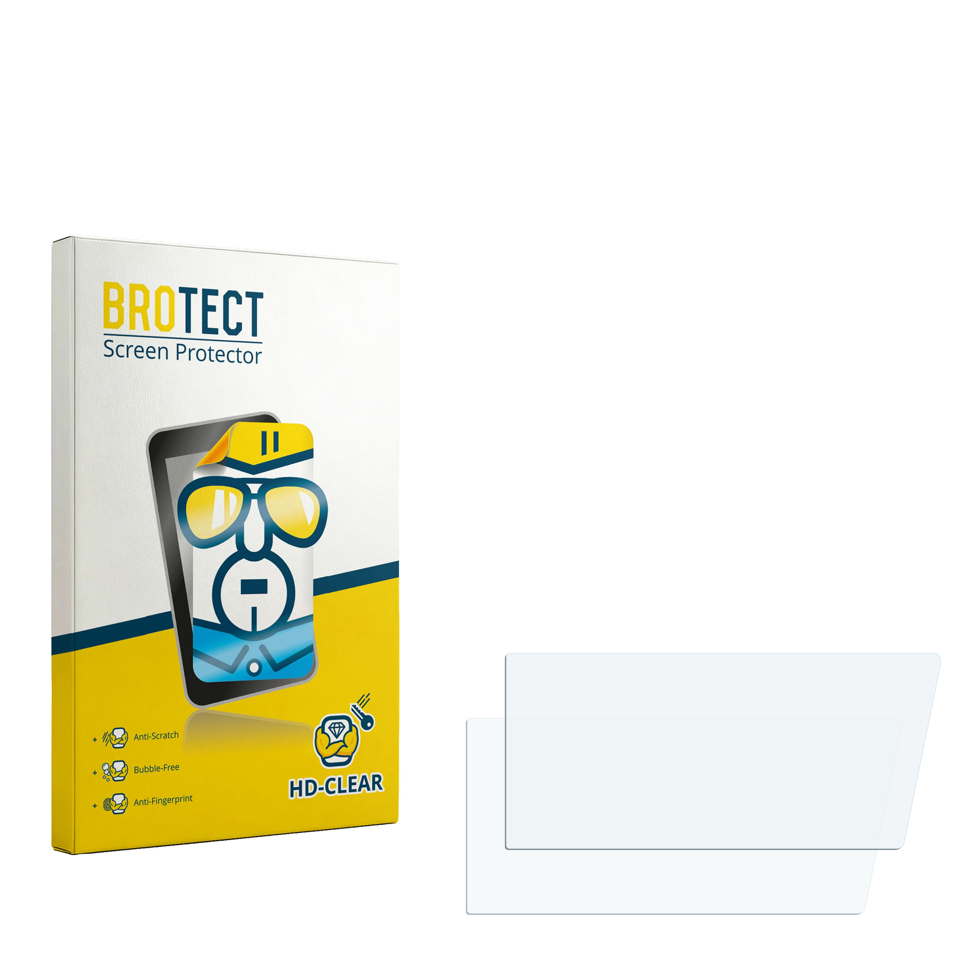 Verpackung mit Bild eines Smartphones und zwei Displayschutzfolien.