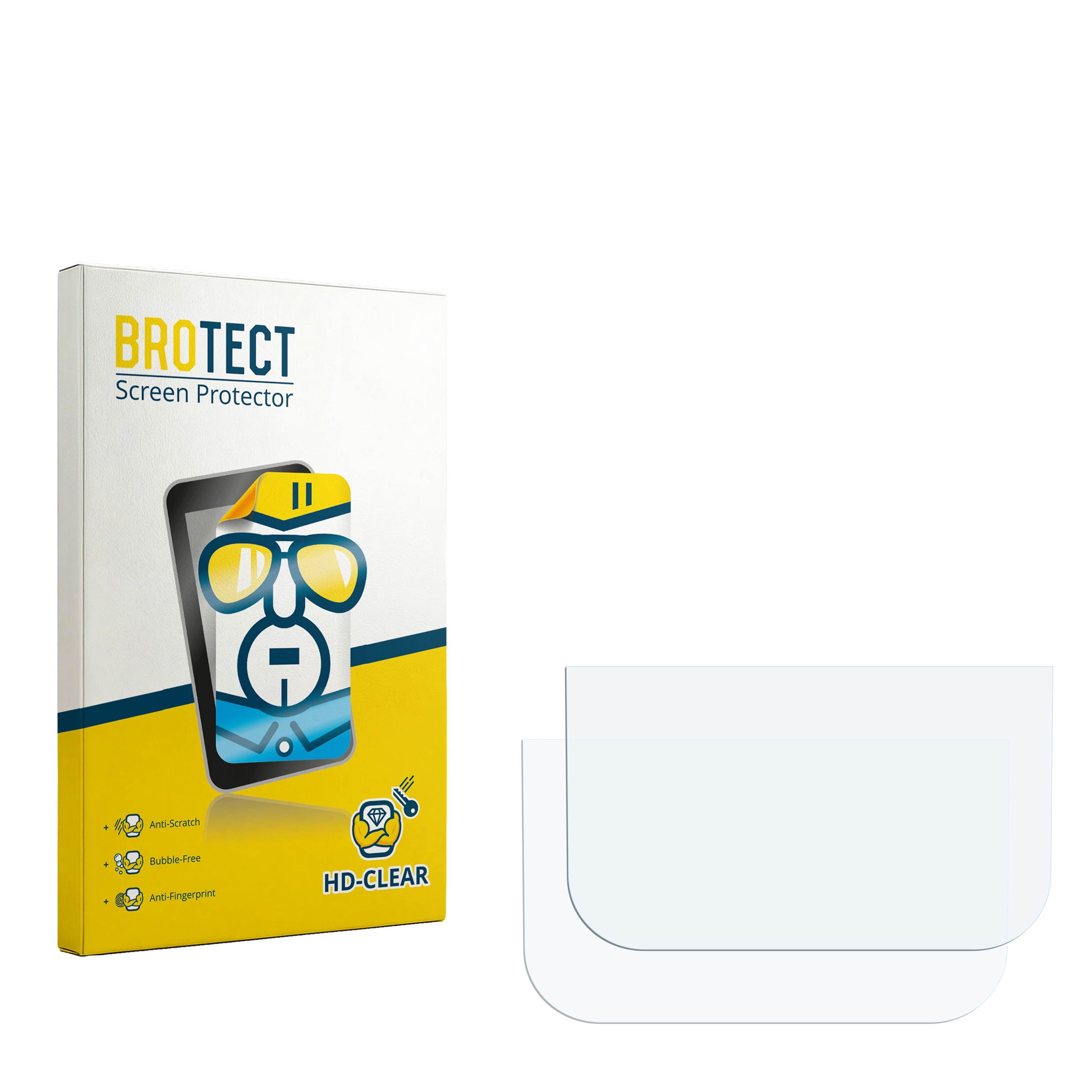 BROTECT Displayschutzfolie mit lustigem Handy-Symbol und zwei Folien.