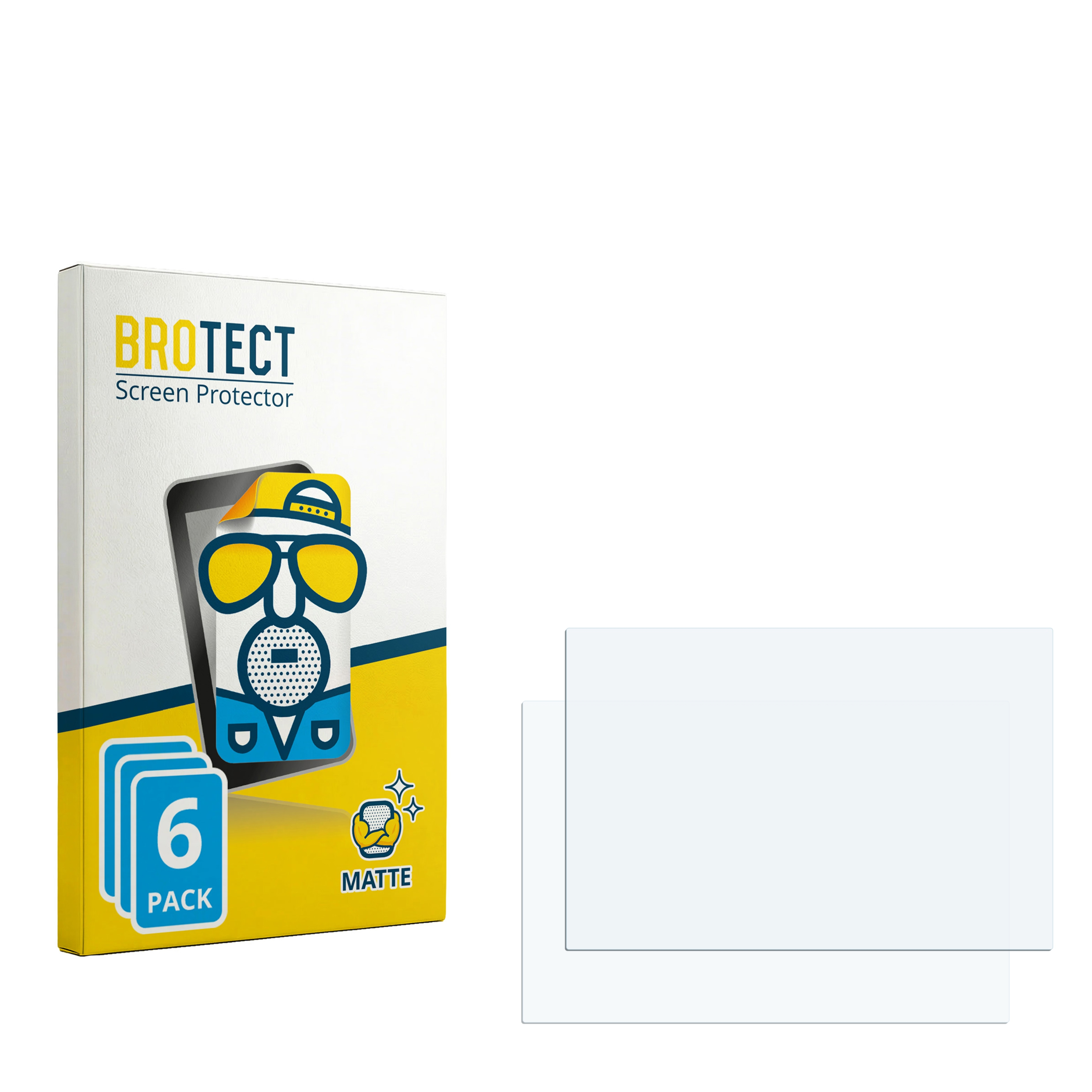 Verpackung für 6 matte Displayschutzfolien und zwei separate Folien.