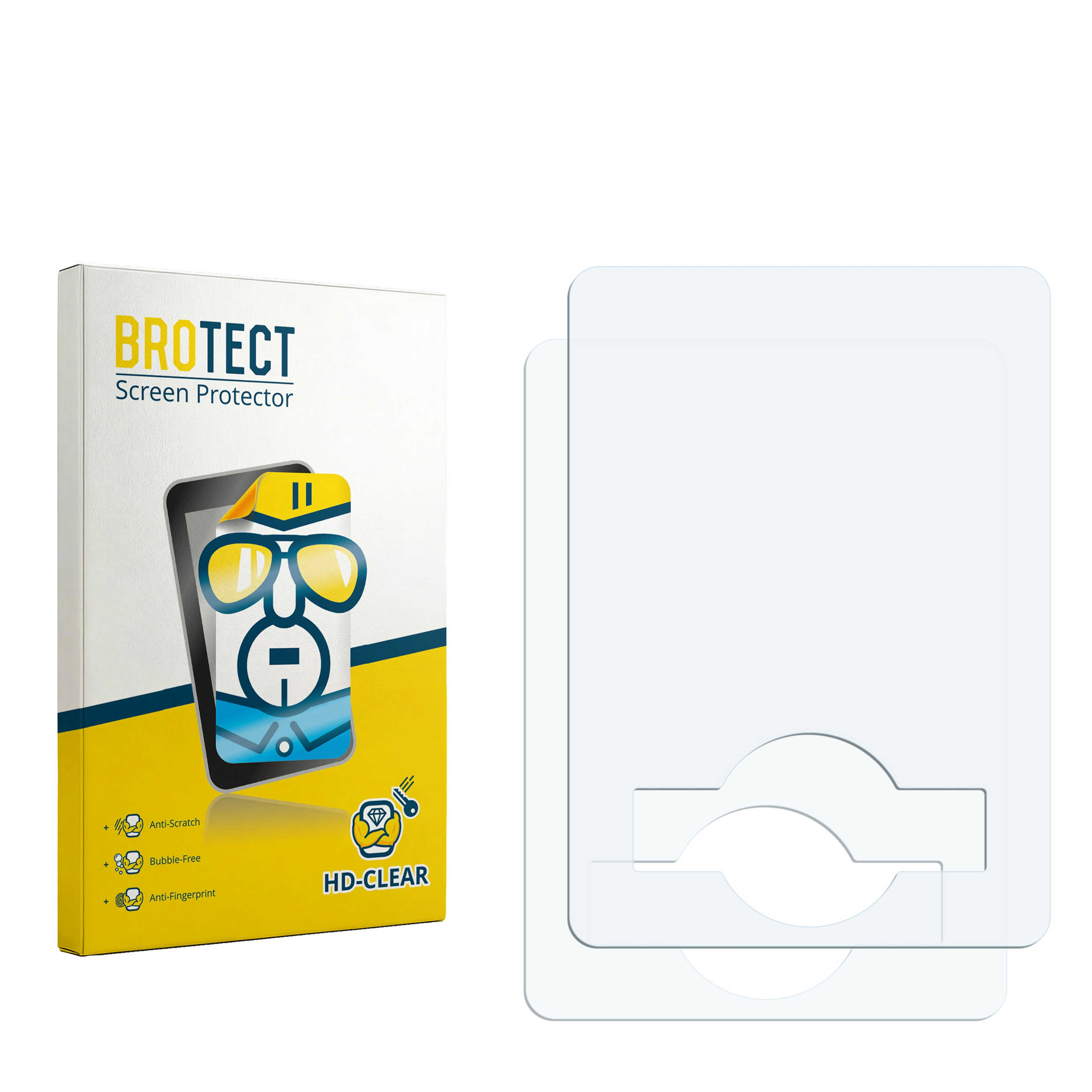 Verpackung für Displayschutzfolien mit zwei Folien daneben.