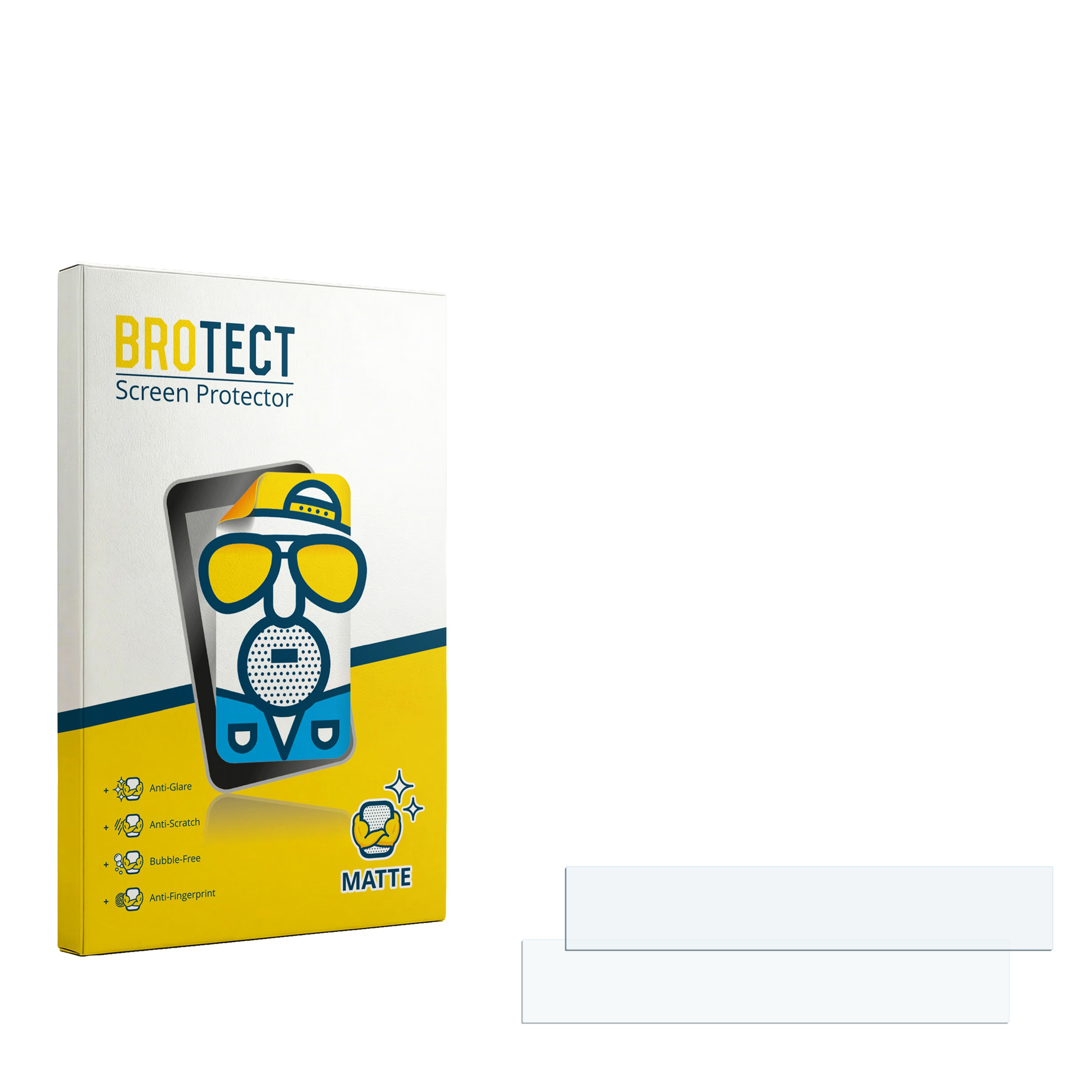 Verpackung für Displayschutzfolie: BROTECT, matt, mit Produktmerkmalen.