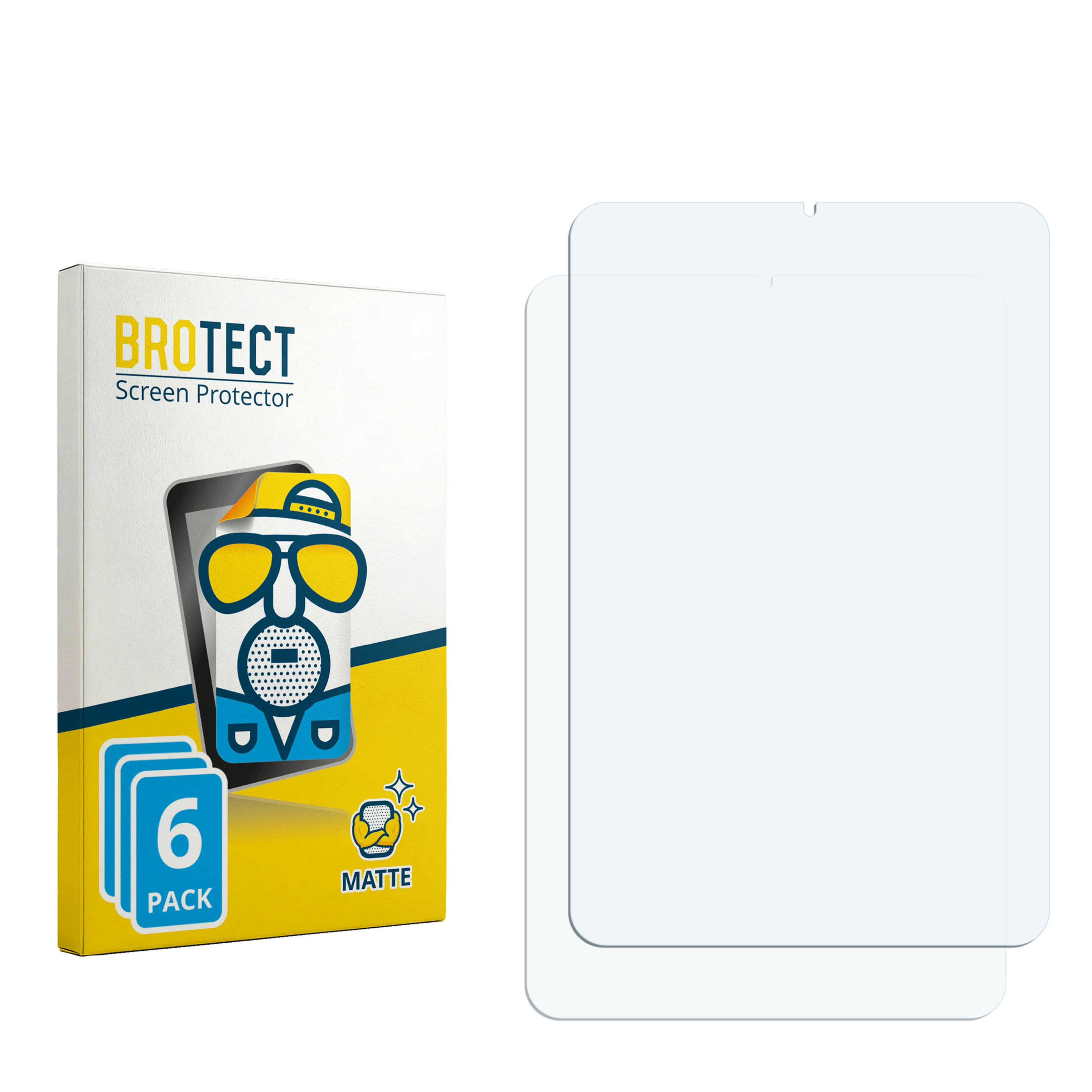 Packung mit 6 BROTECT Displayschutzfolien, matt, mit Cartoon-Figur.