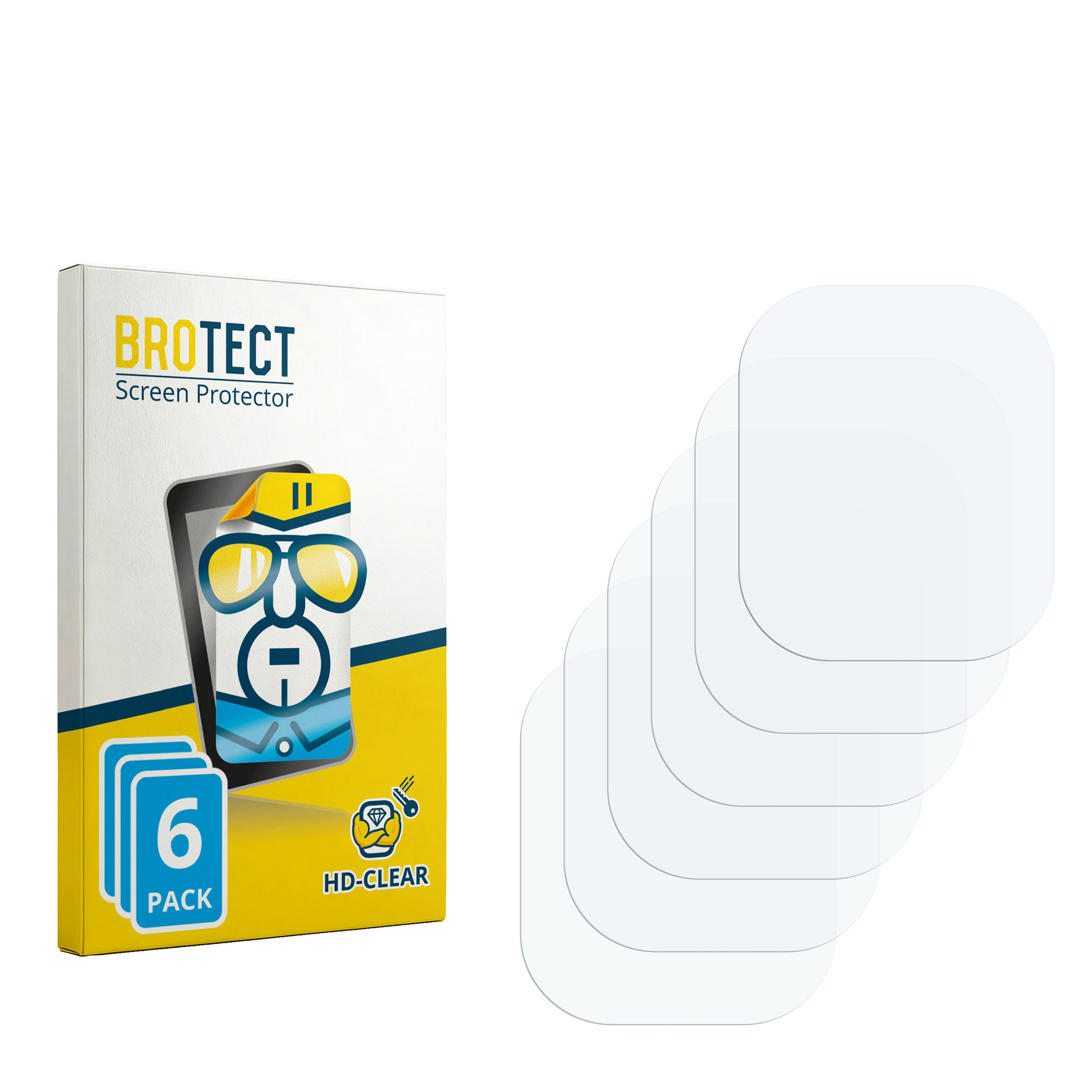 Verpackung für BROTECT Displayschutzfolien mit 6 Stück und zusätzlichen Schutzfolien.