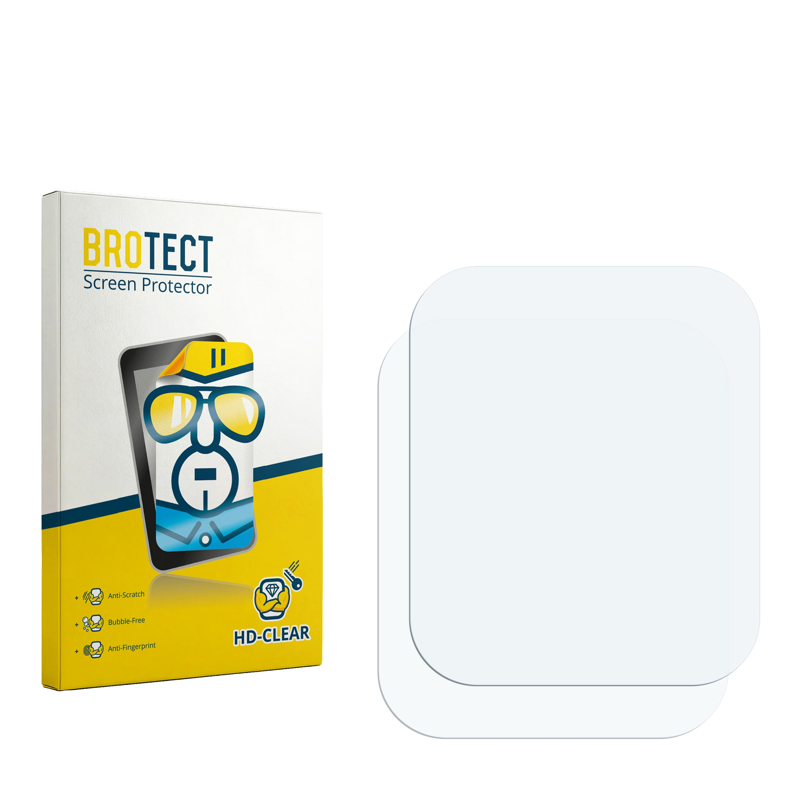Verpackung für BROTECT Displayschutzfolien und zwei transparente Schutzfolien