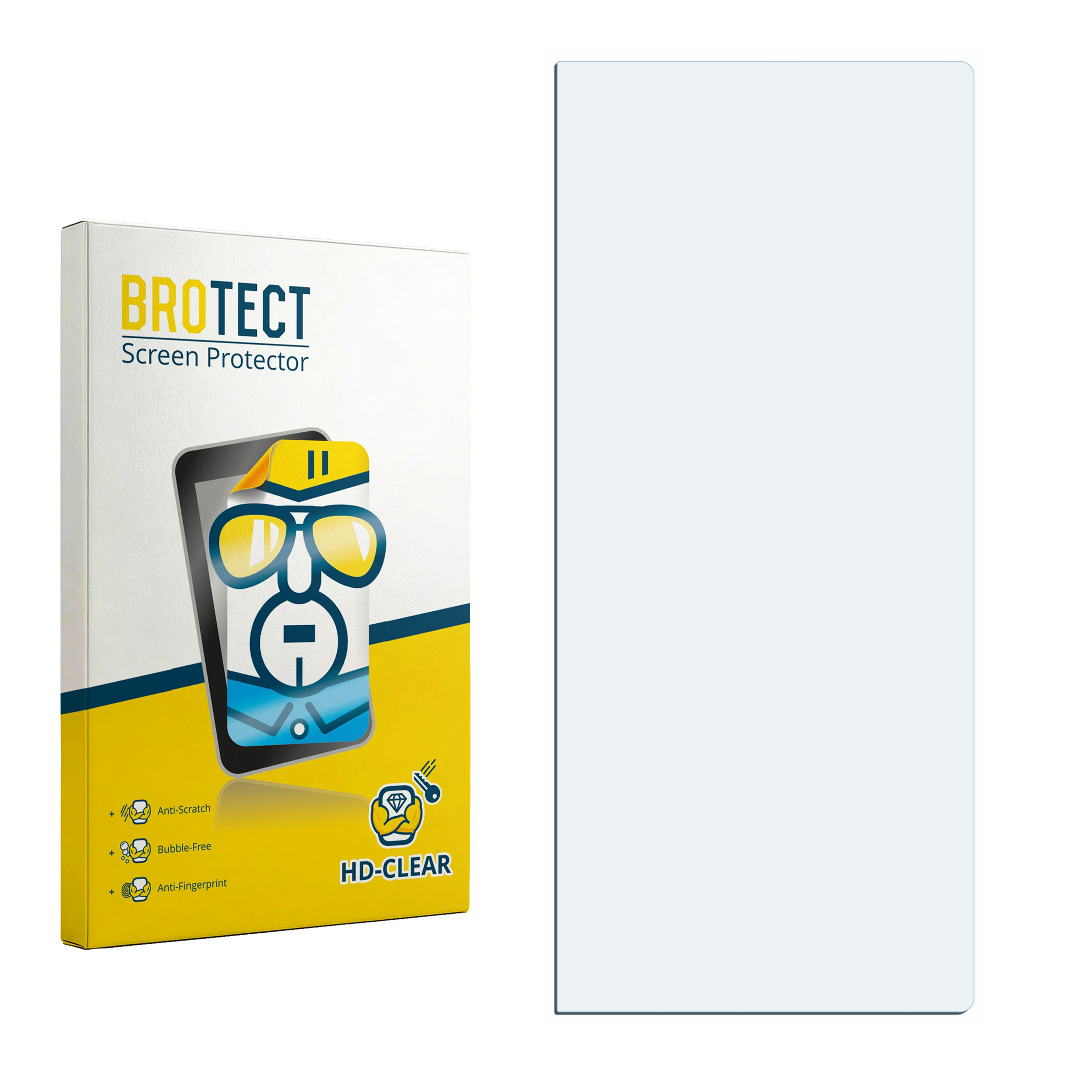 BROTECT Displayschutzfolie mit Verpackung und Folie.
