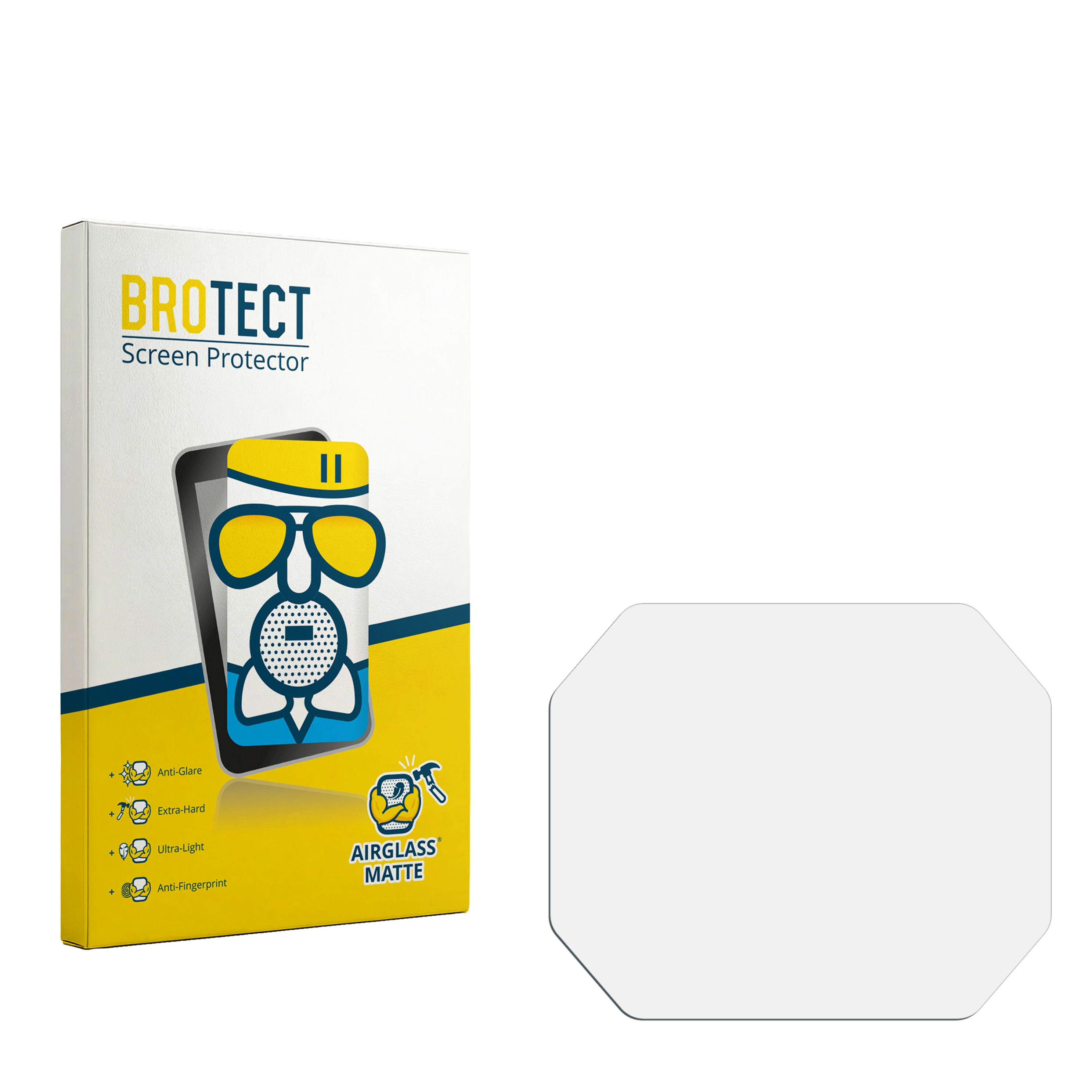 BROTECT Displayschutzfolien-Verpackung neben einem matten Displayschutz.