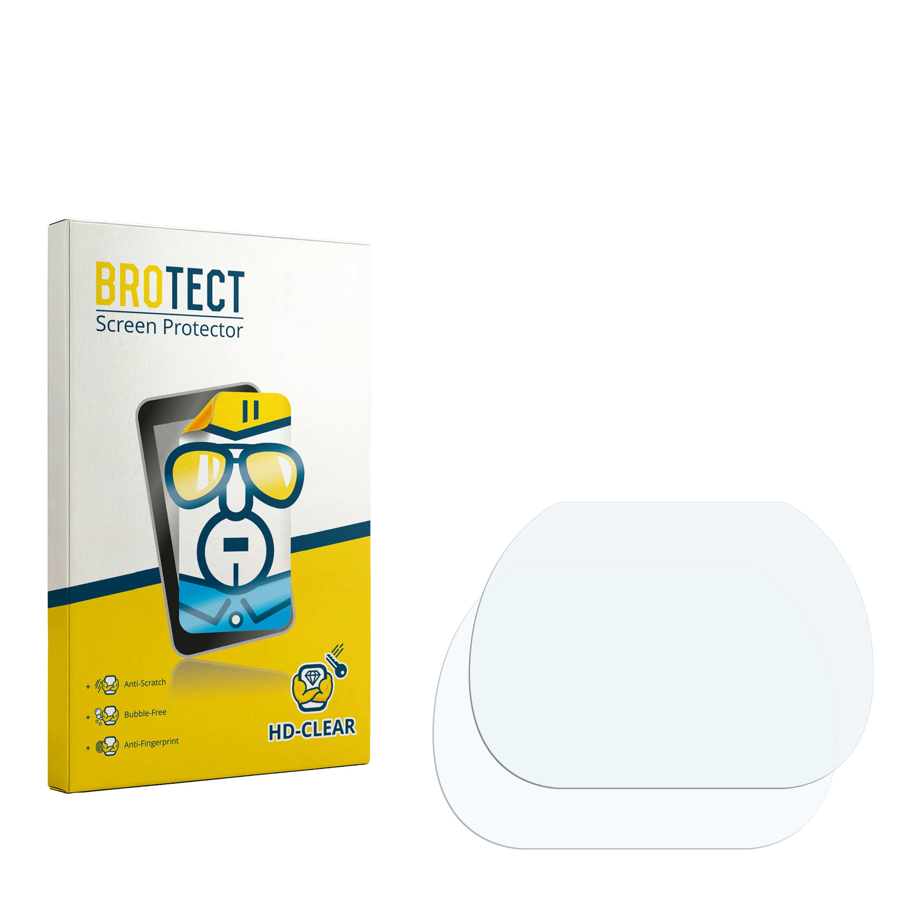 BROTECT Displayschutzfolien-Verpackung mit zwei Schutzfolien daneben.