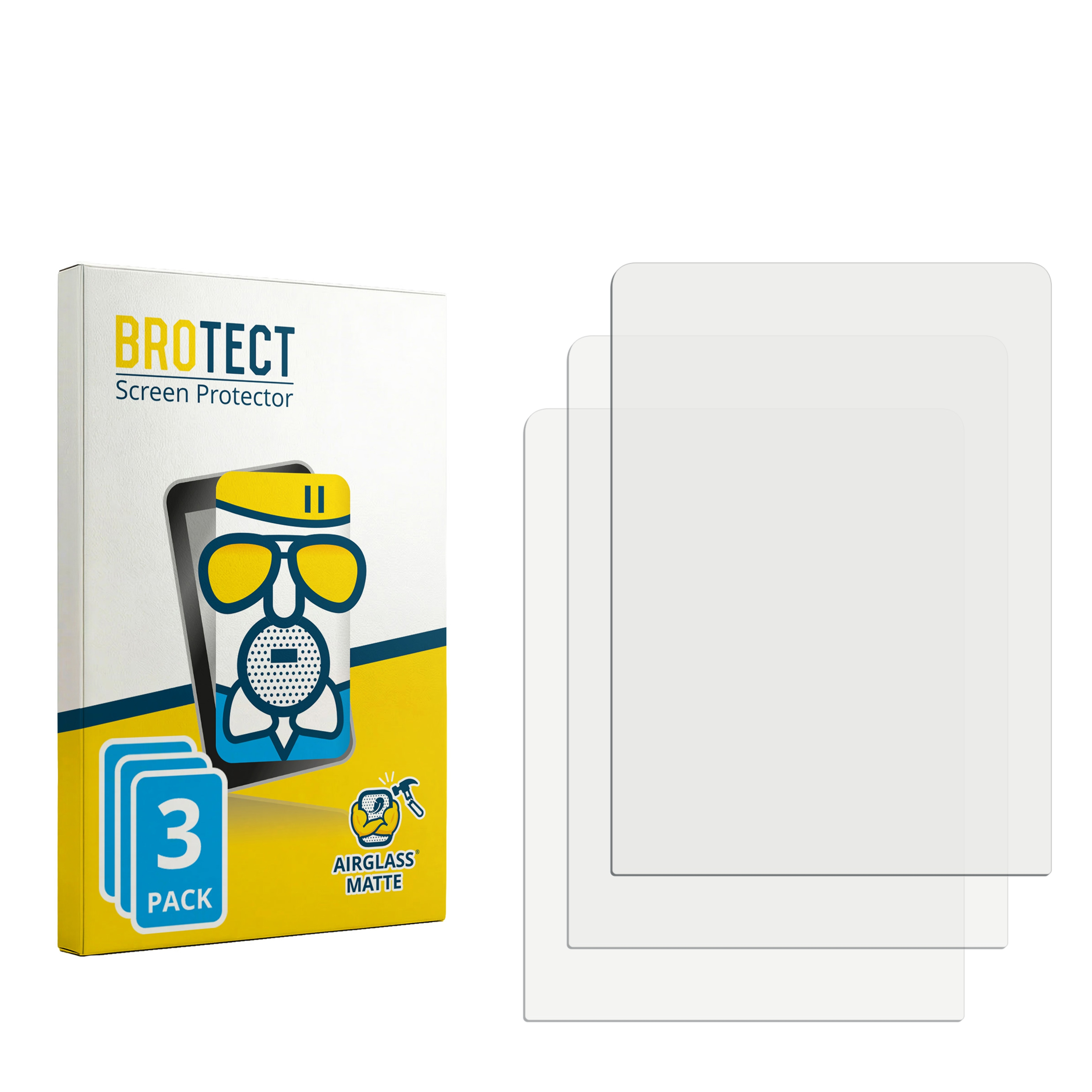 BROTECT Verpackung mit 3 Displayschutzfolien daneben.