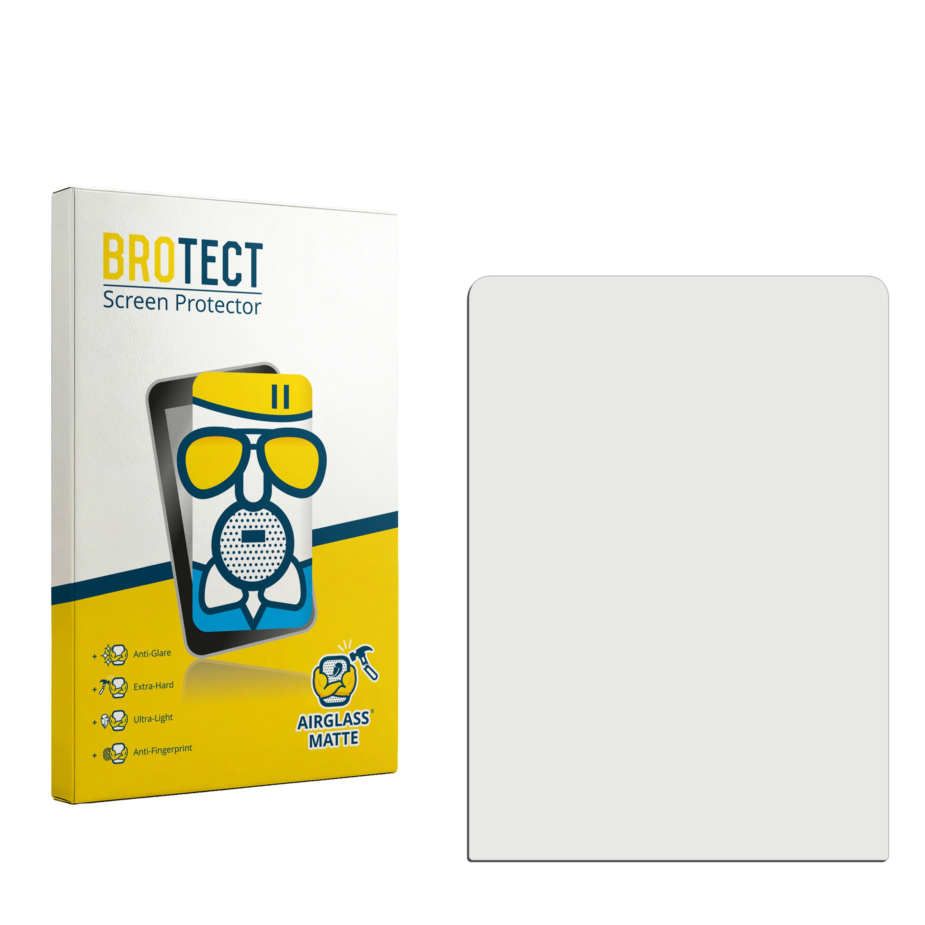 BROTECT Screen Protector Packung mit einer matten Schutzfolie daneben.