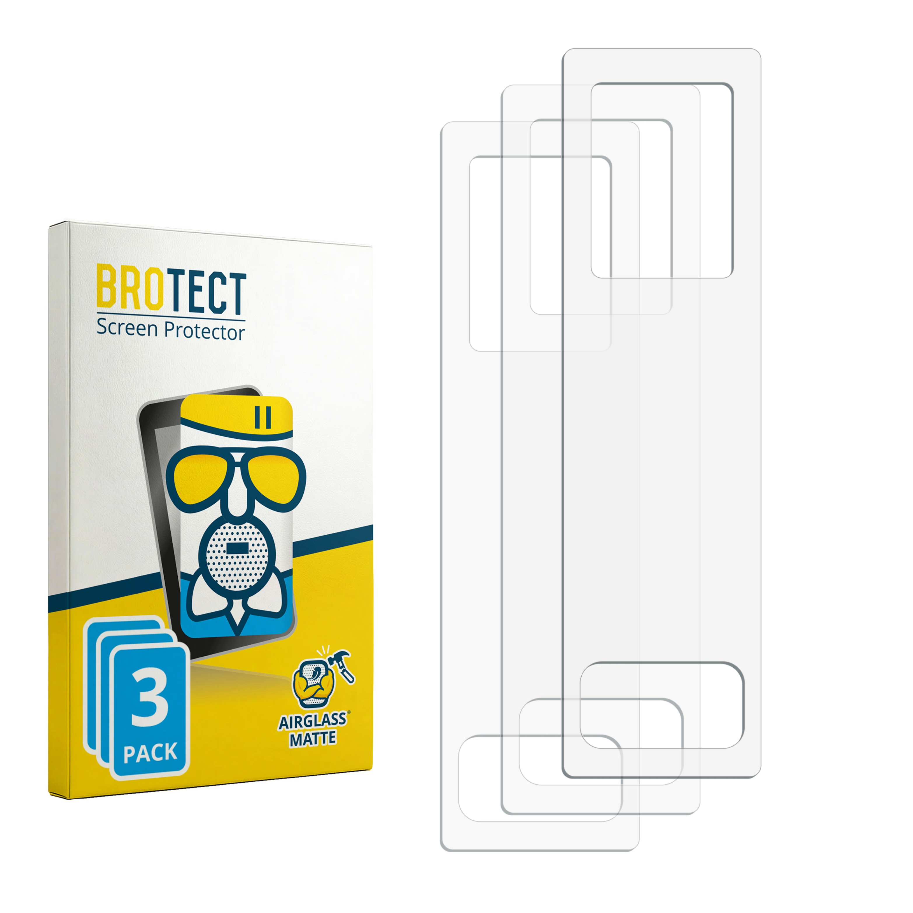 BROTECT Displayschutzfolien-Box mit 3er-Pack und matten Schutzfolien.