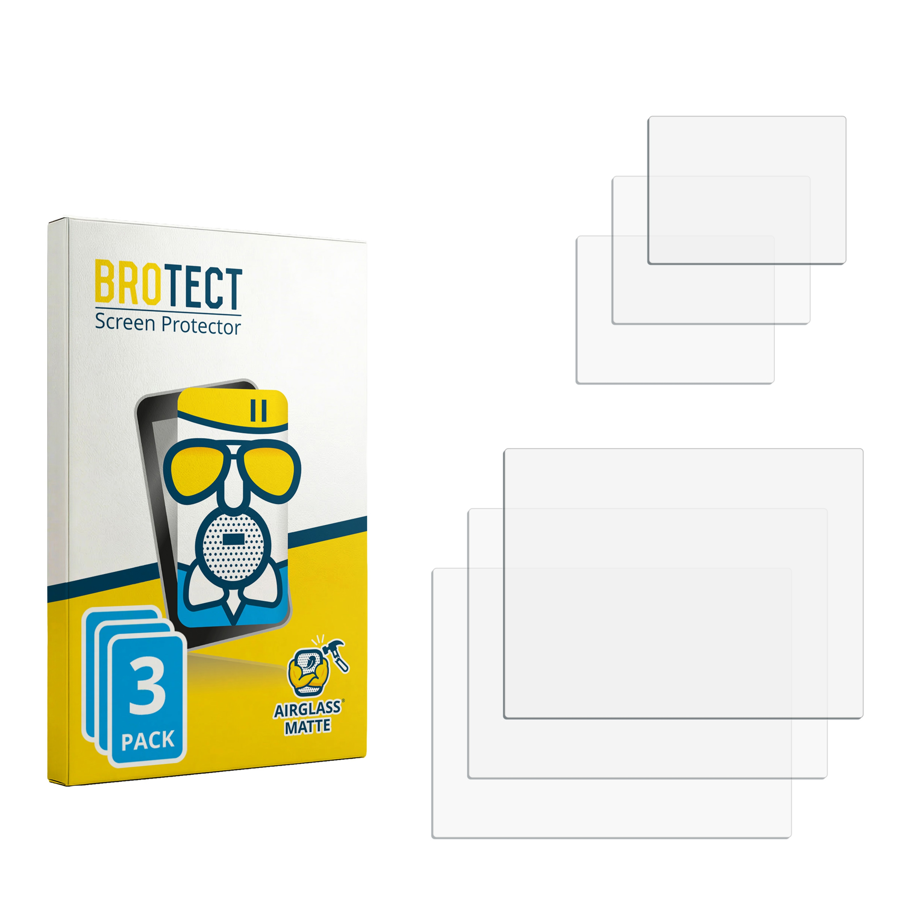 Packung "BROTECT Screen Protector" mit 3 matten Schutzfolien.
