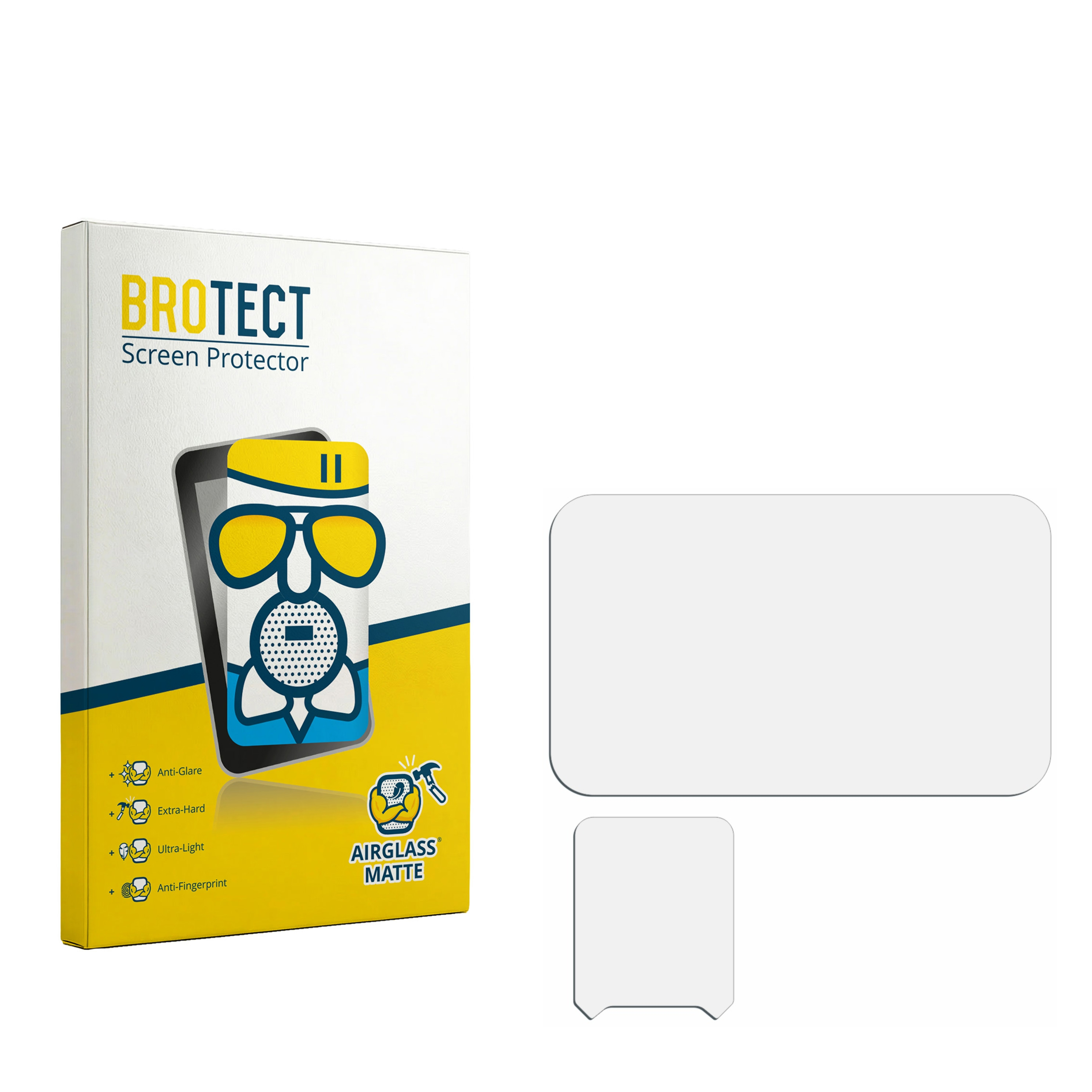 Verpackung und Displayschutzfolie für ein Smartphone mit "BROTECT" Aufdruck.