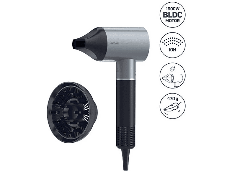 ARZUM AR5169 Revolution Profesyonel 1600 W Saç Kurutma Makinesi Gri