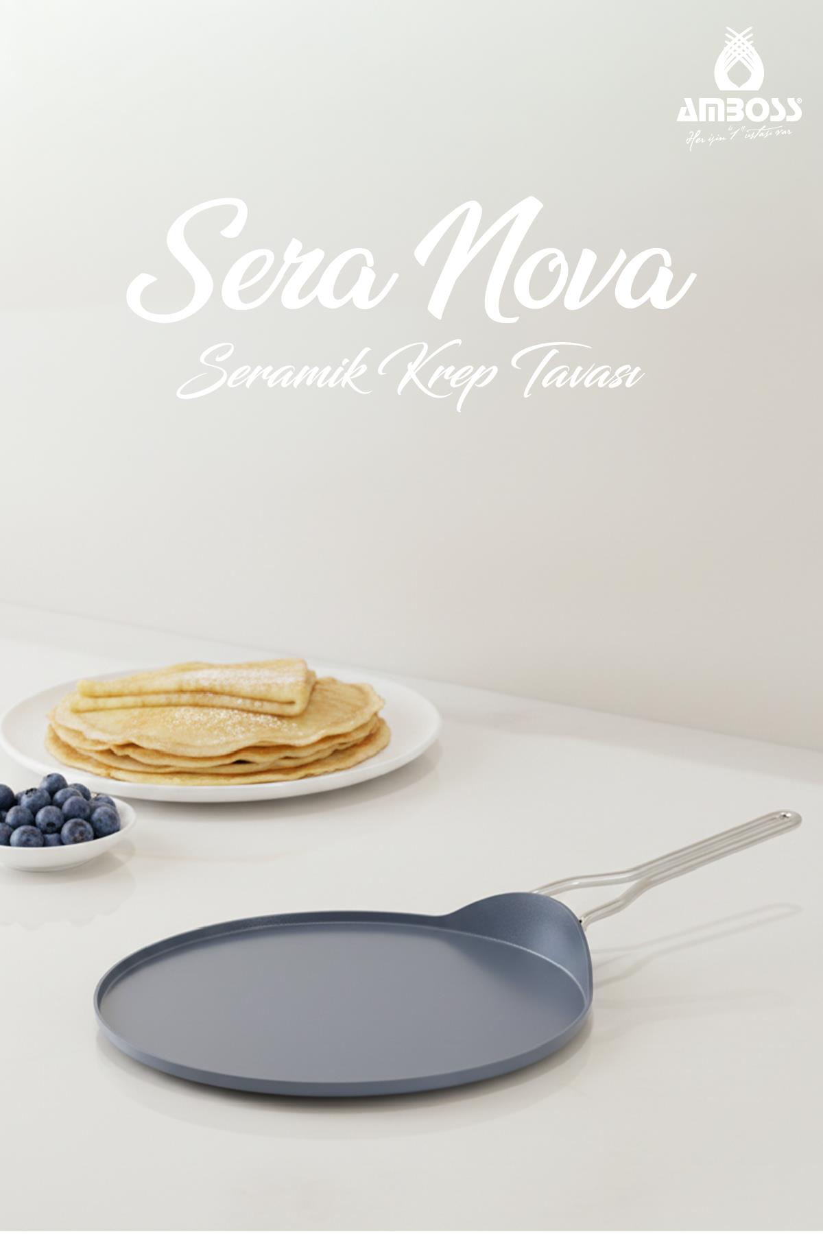 AMBOSS Sera Nova  Seramik 30 cm Krep Tavası Gri