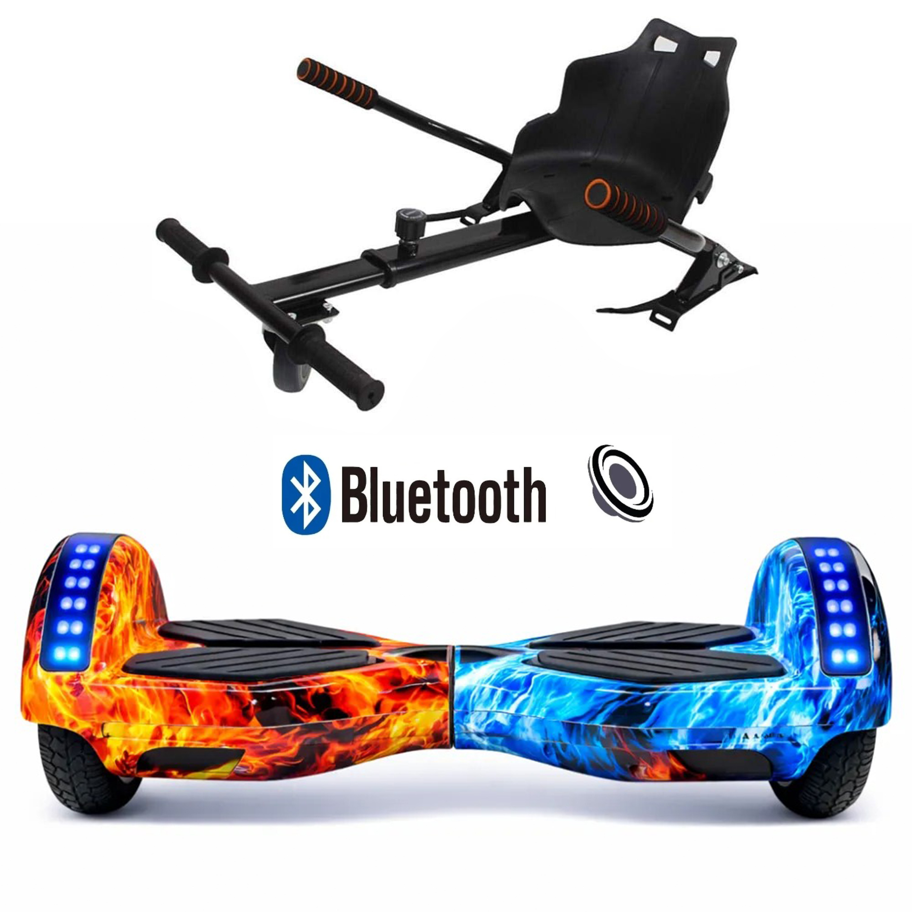 CITYMATE Elektrikli Kaykay 8.5 inç + Hoverkart Set Akıllı Denge Ledli Bluetooth D10 Hoverboard